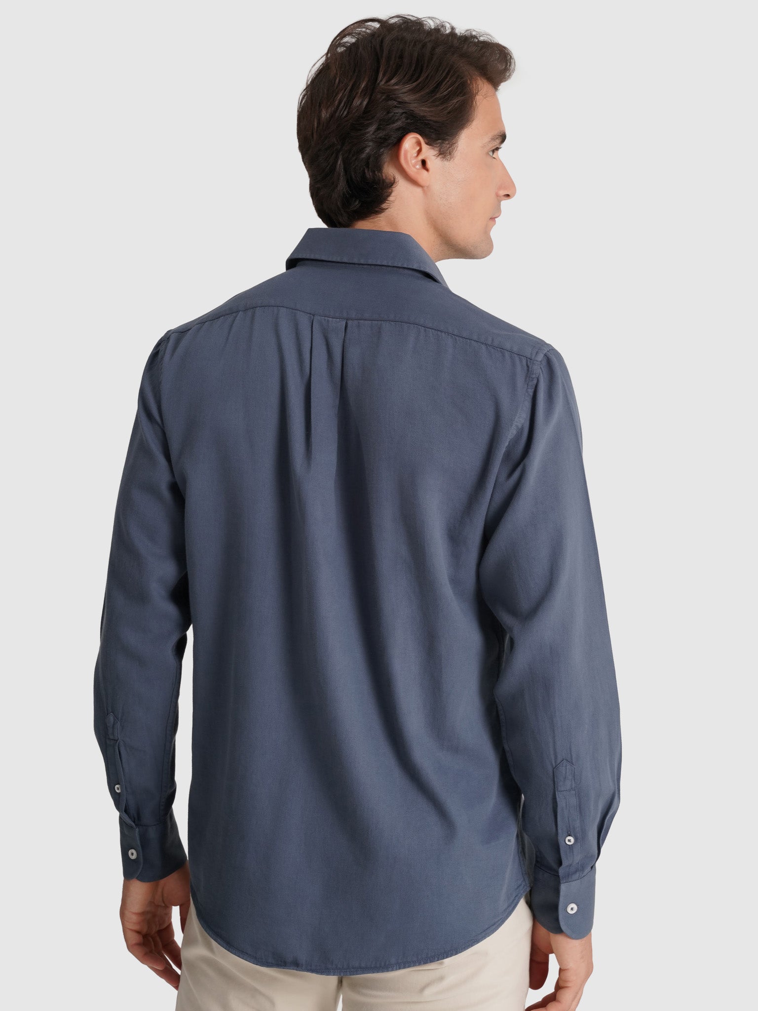 BLUE COTTON SHIRT LONG SLEEVE REGULAR FIT MARK BELLUCCI