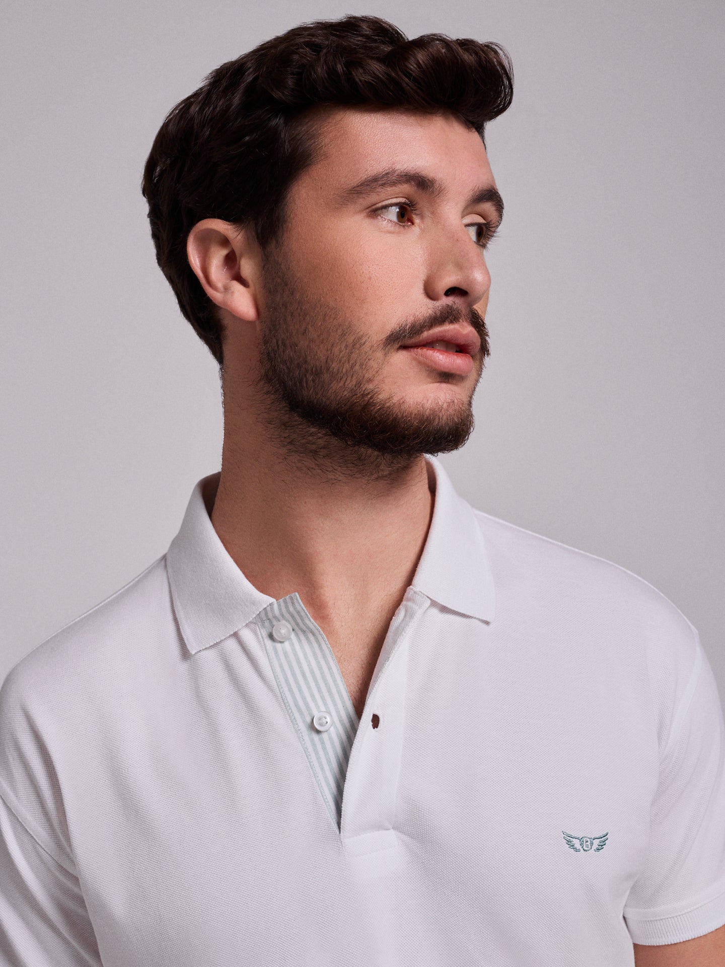 WHITE POLO SHORT SLEEVES REGULAR FIT MR. BLUE