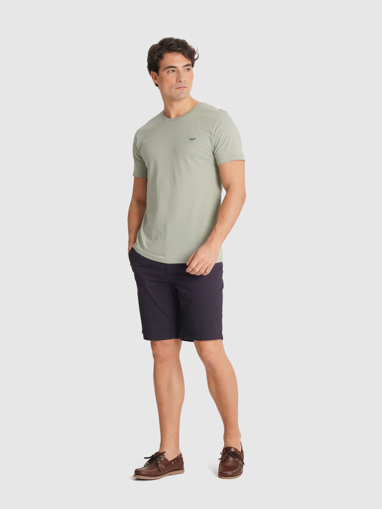 T-SHIRT VERDE MANGA CURTA REGULAR FIT MR. BLUE