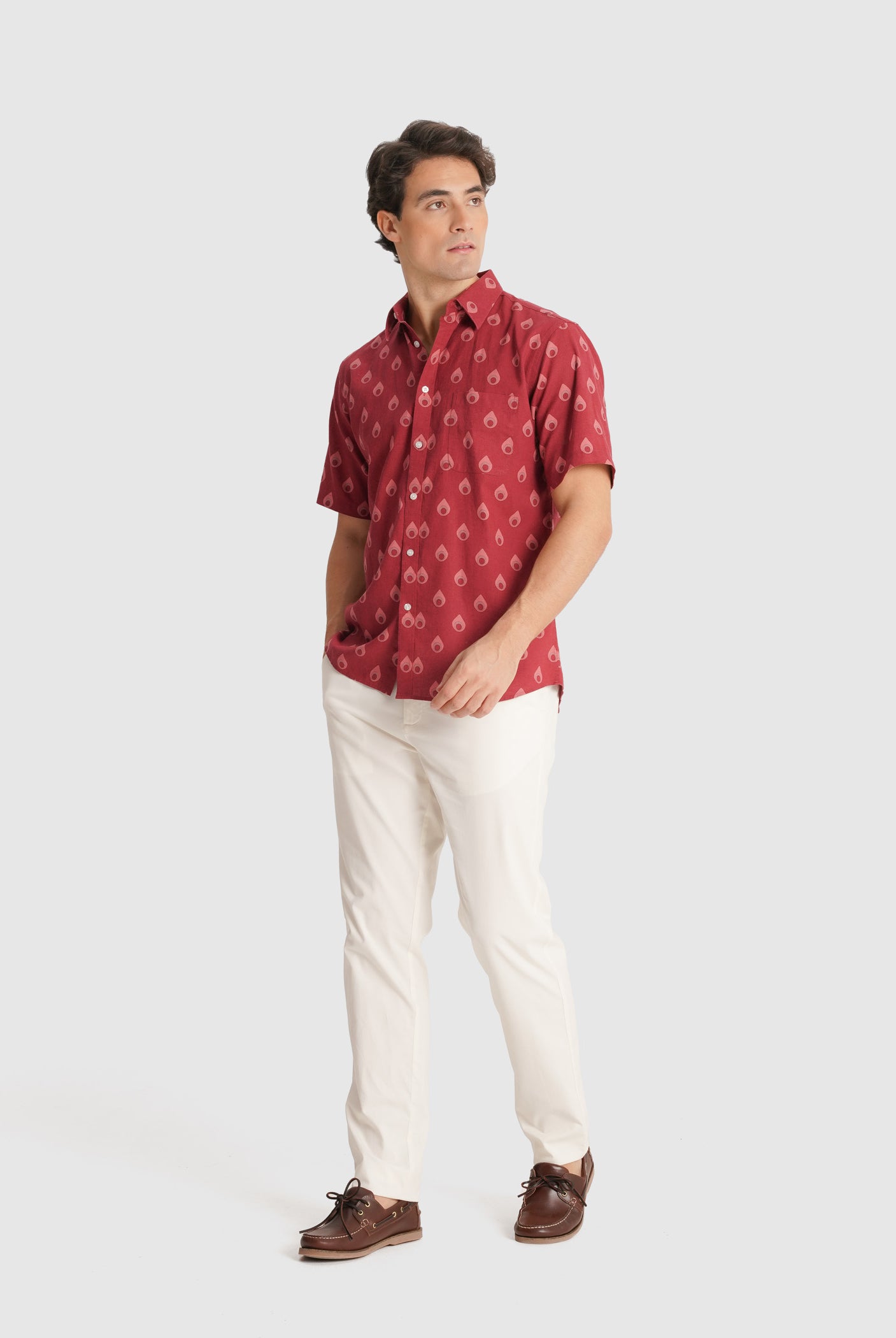 CAMISA CRUDA MANGA CORTA REGULAR FIT MR. AZUL