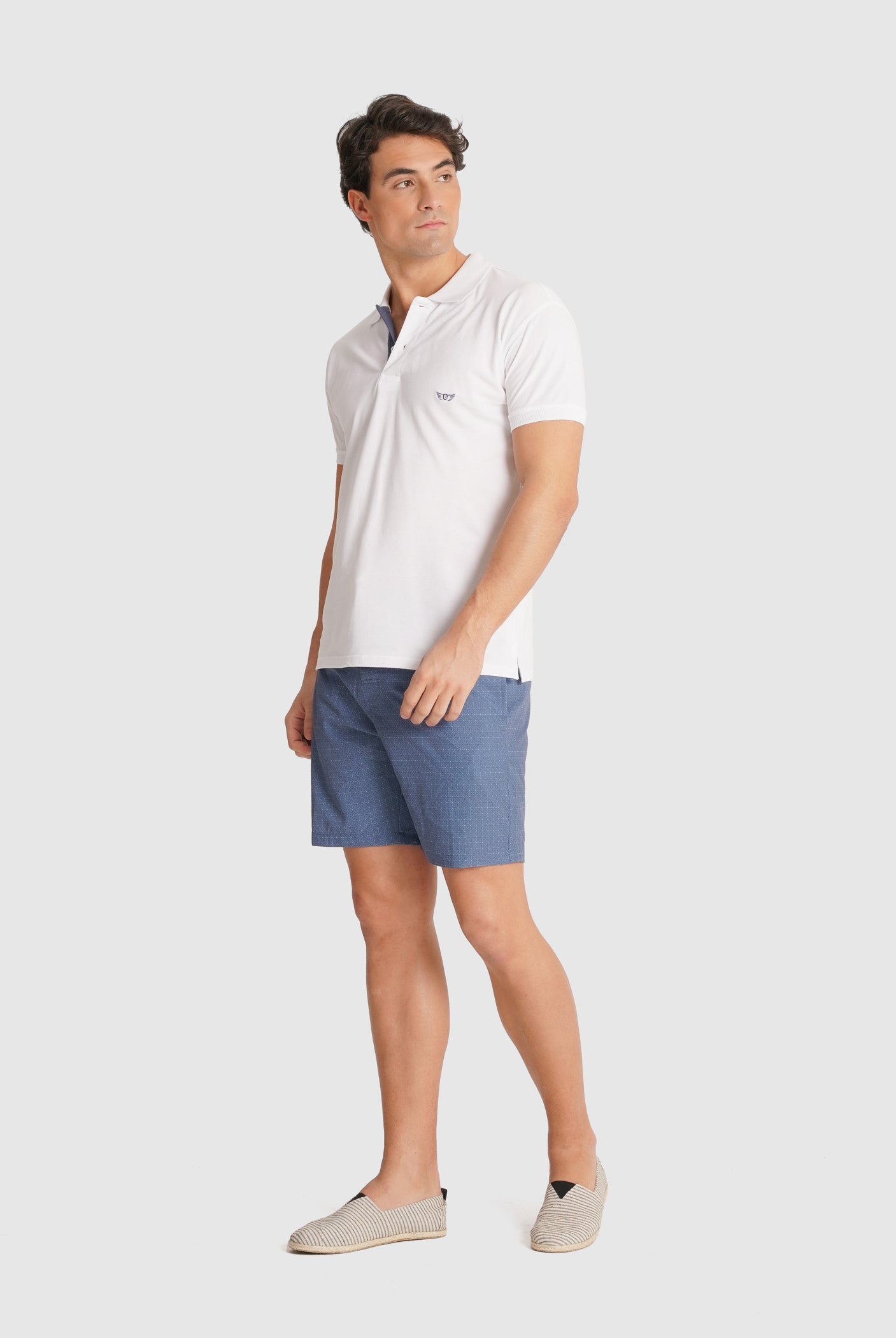 POLO PIQUET BLANCO MANGA CORTA REGULAR FIT MR. AZUL