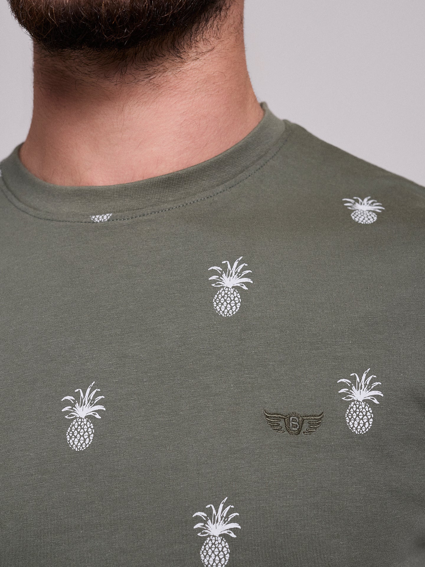 GREEN COTTON T-SHIRT SHORT SLEEVE REGULAR FIT MR. BLUE