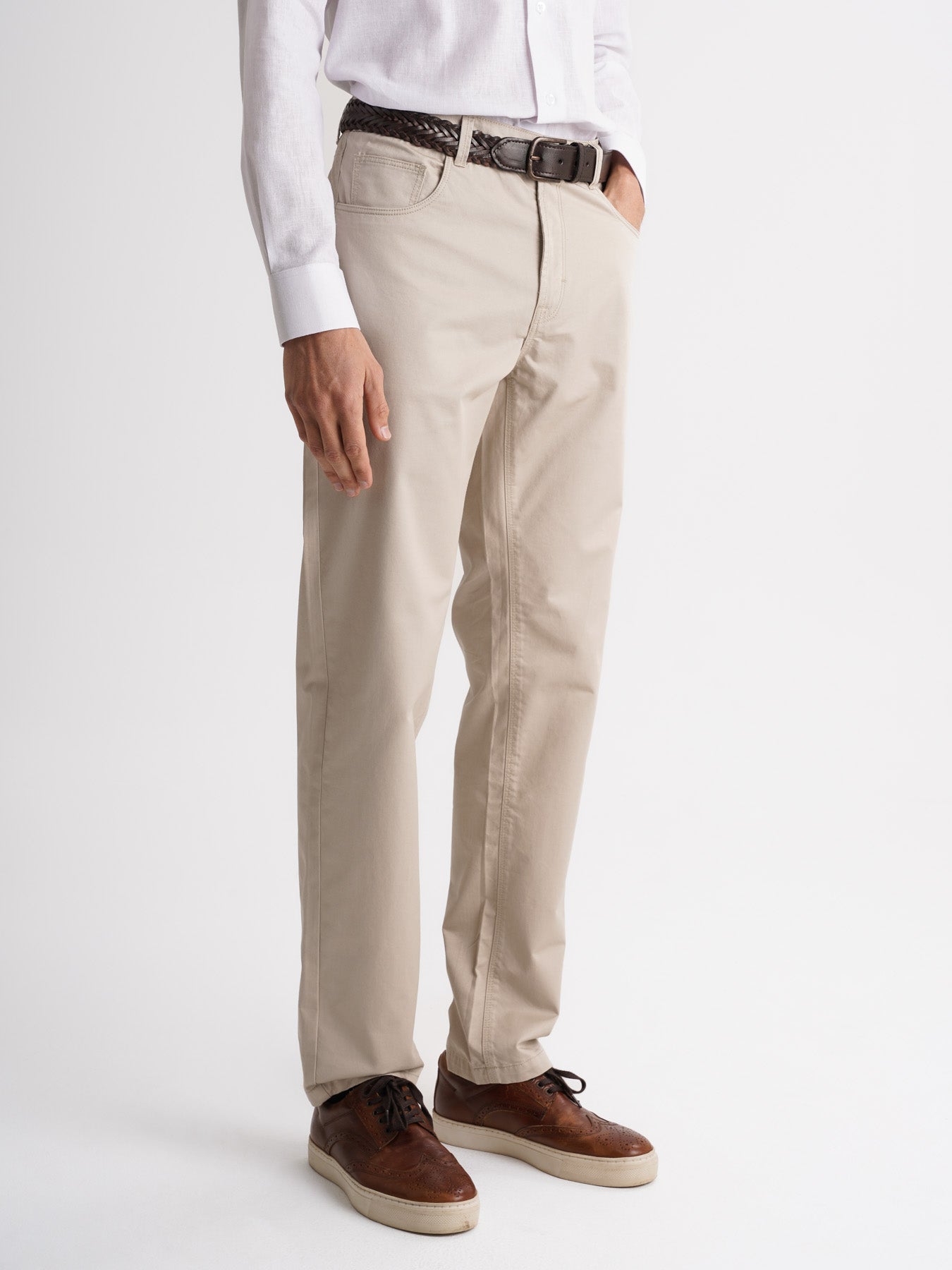 Mr. Blue Regular Fit Twill Beige Chinos