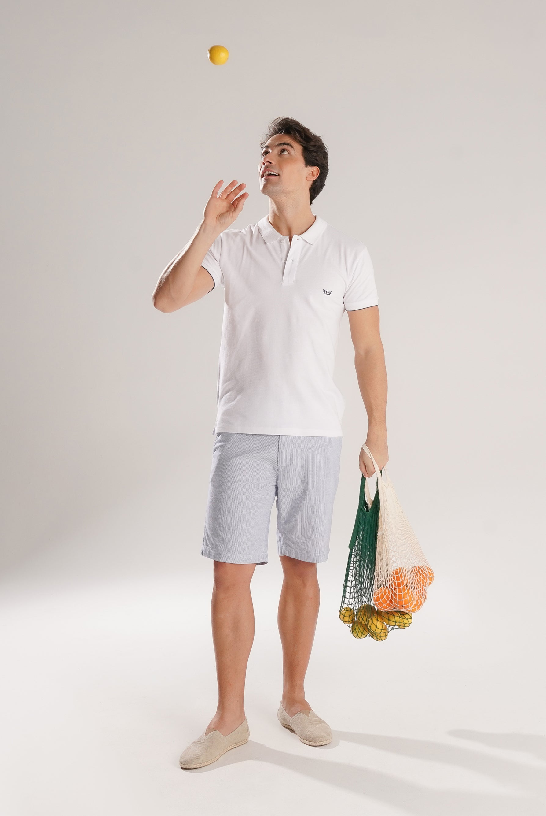 POLO PIQUET BLANCO MANGA CORTA REGULAR FIT MR. AZUL