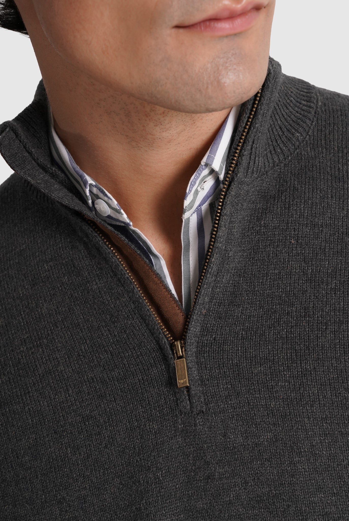 Pullover Lã Cinzento Manga Comprida Regular Fit Mr. Blue