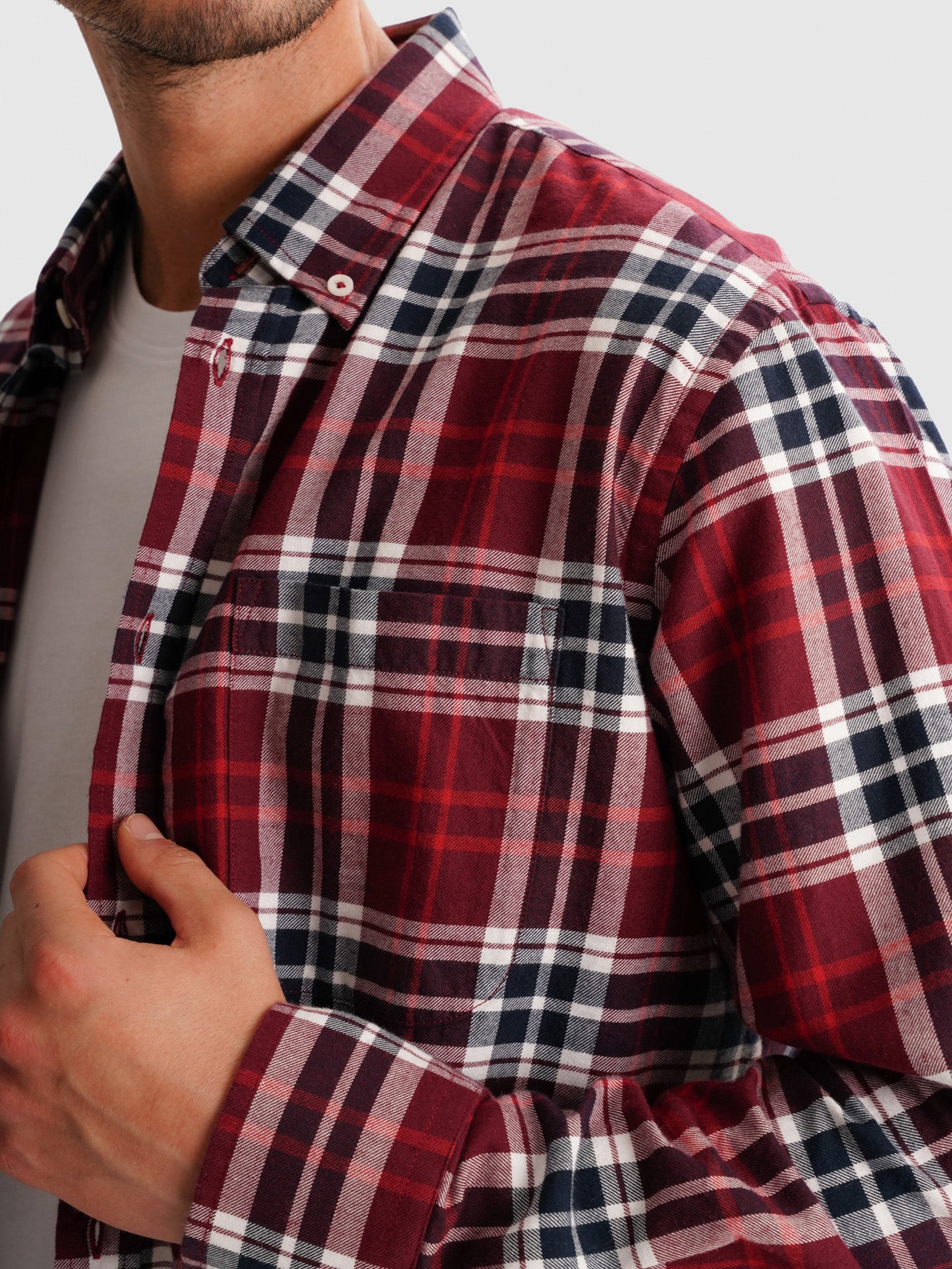 RED REGULAR FLANNEL FLANNEL SHIRT REGULAR FIT MR. BLUE
