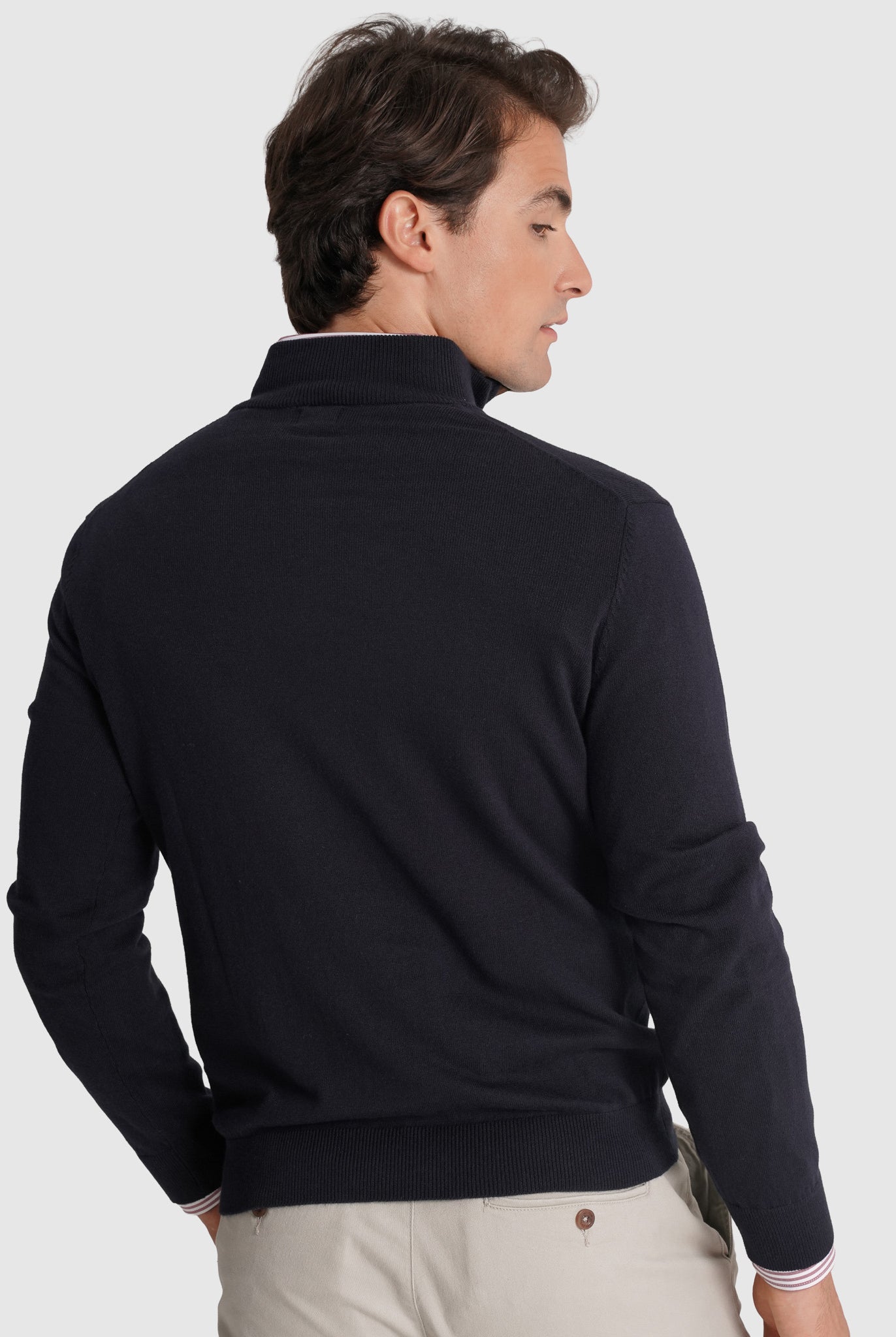 Pullover Caxemira Azul Manga Comprida Regular Fit Mr. Blue