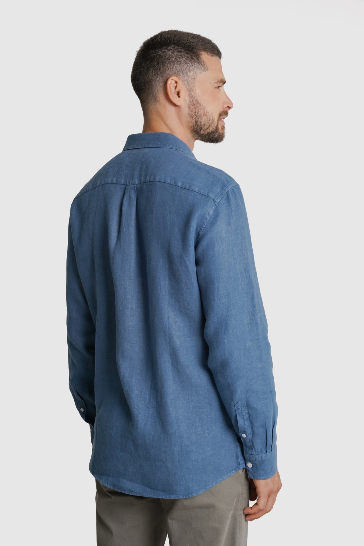 CAMISA LINHO TAILORED FIT AZUL LISA MARK BELLUCCI