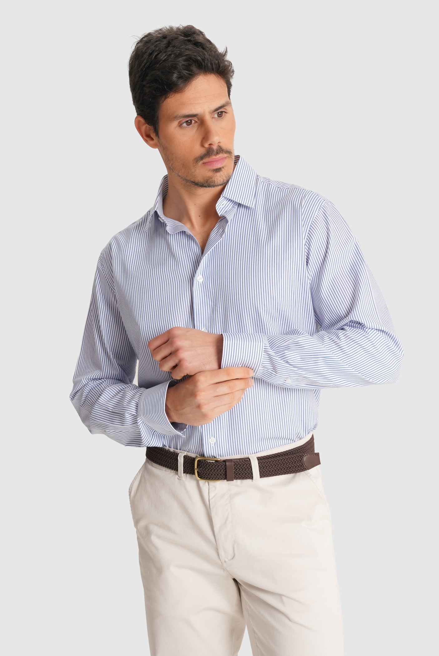CAMISA SARGA AZUL MANGA LARGA CLASSIC FIT MR. AZUL