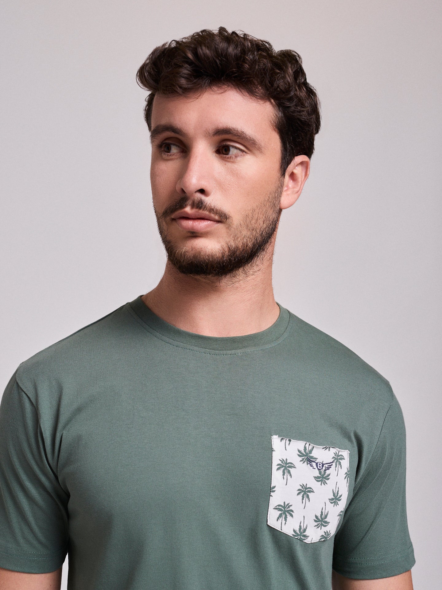 GREEN COTTON T-SHIRT SHORT SLEEVE REGULAR FIT MR. BLUE
