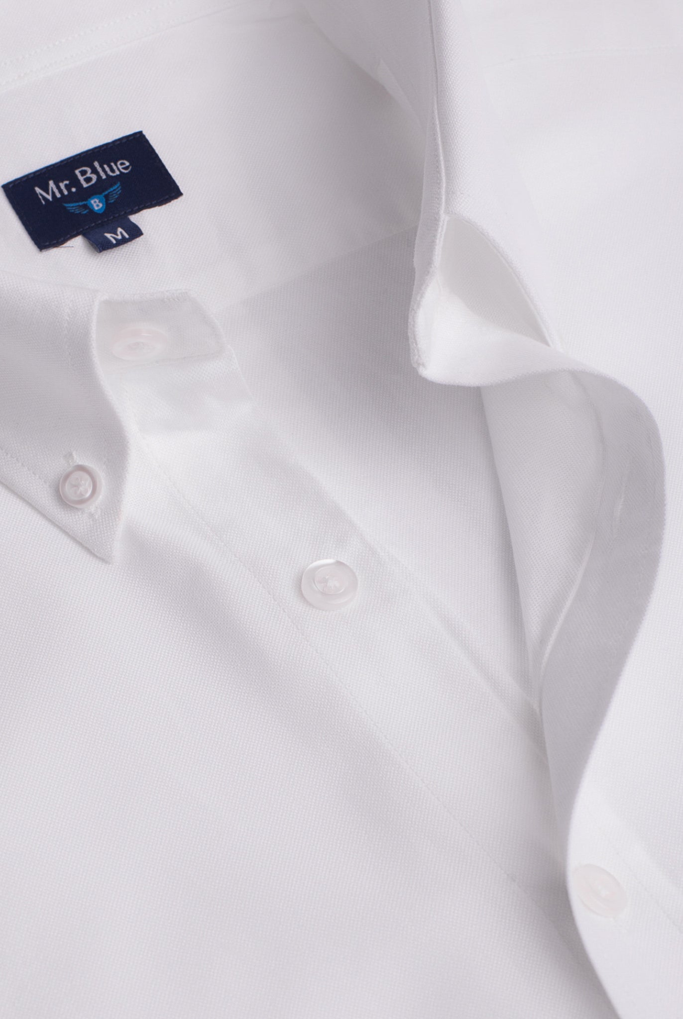 Camisa Algodão Branca Manga Comprida Regular Fit Mr. Blue