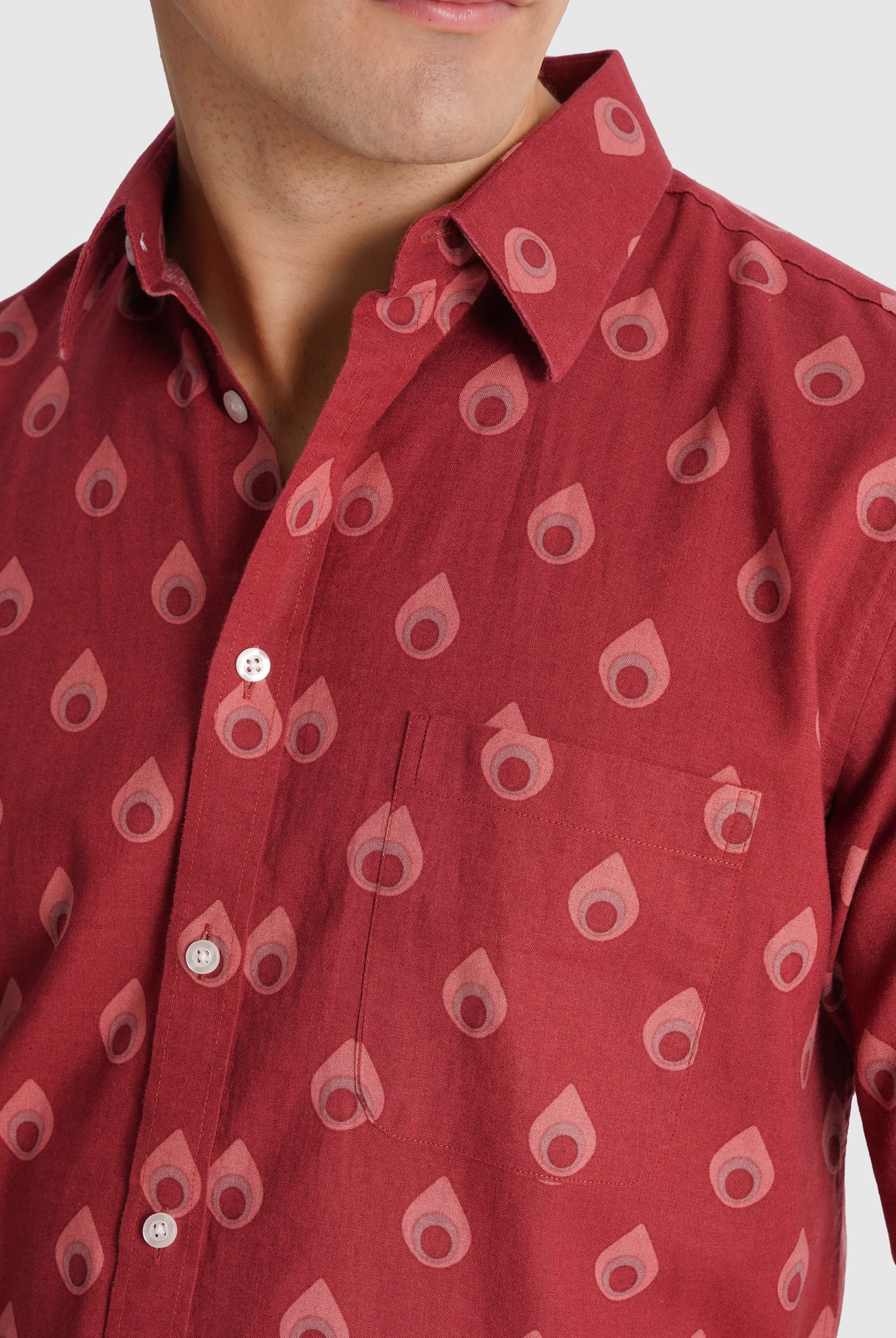 CAMISA CRUDA MANGA CORTA REGULAR FIT MR. AZUL