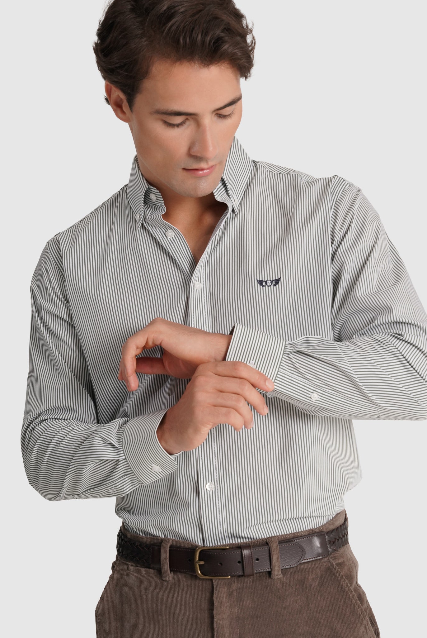 Camisa Algodão Verde Manga Comprida Regular Fit Mr. Blue