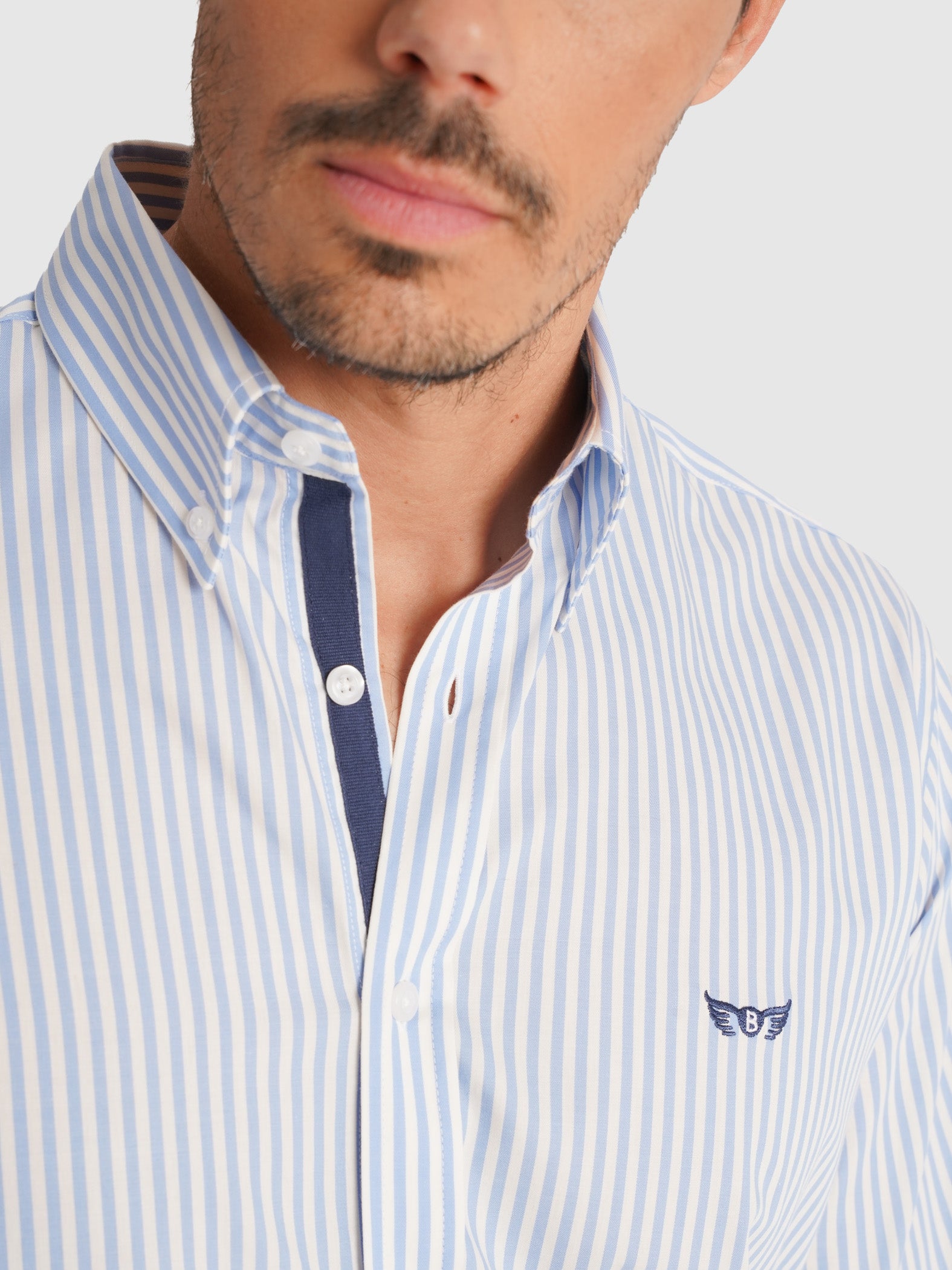 BLUE TWILL SHIRT LONG SLEEVE REGULAR FIT MR. BLUE