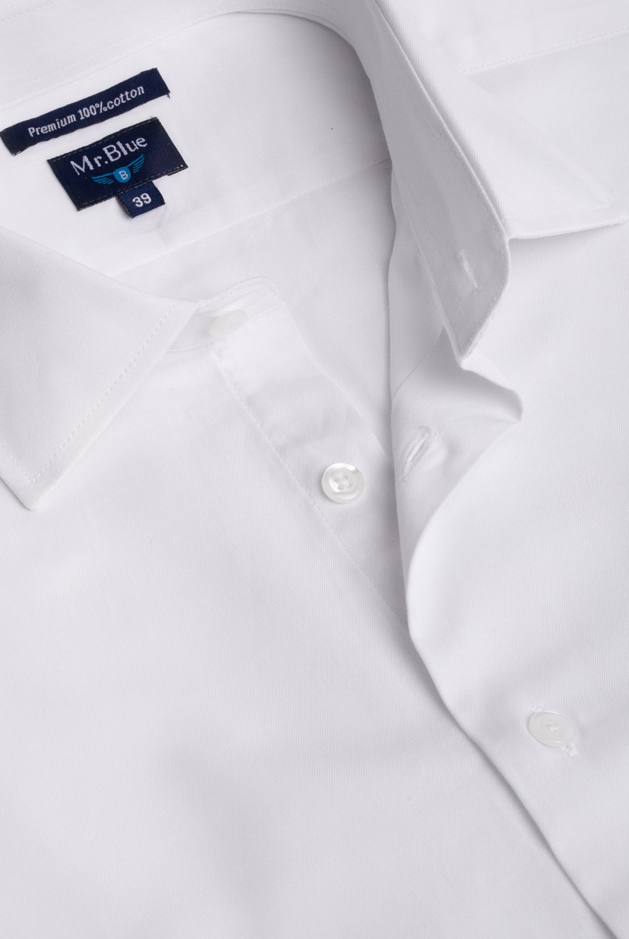 CAMISA POPELINA BLANCA MANGA LARGA CLASSIC FIT MR. AZUL