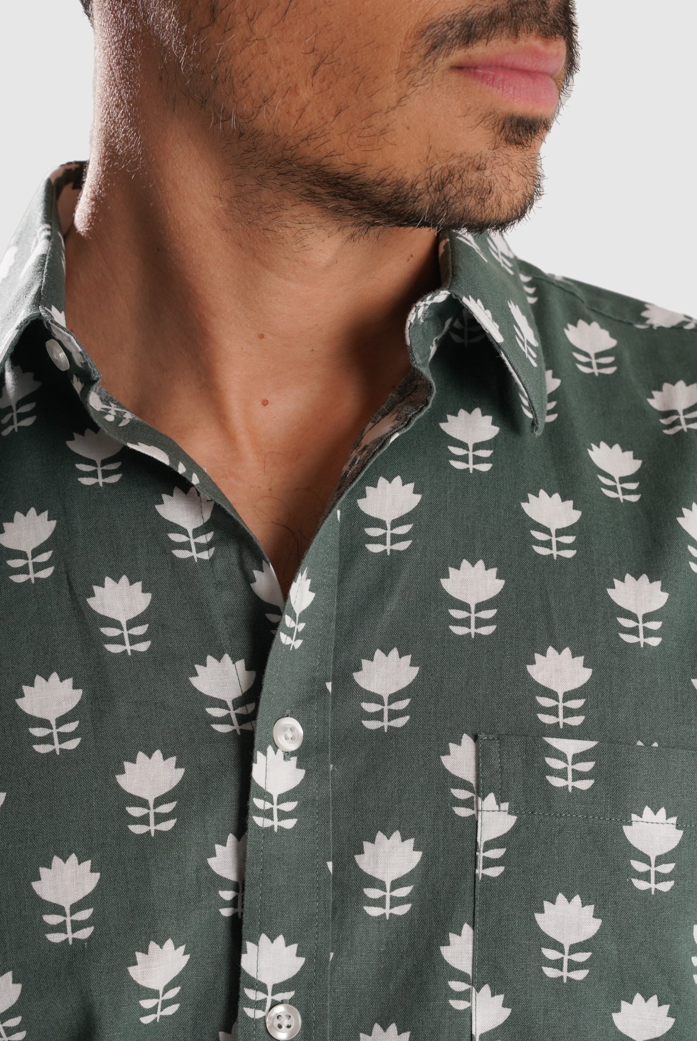 CAMISA VERDE MANGA CORTA REGULAR FIT MR. AZUL