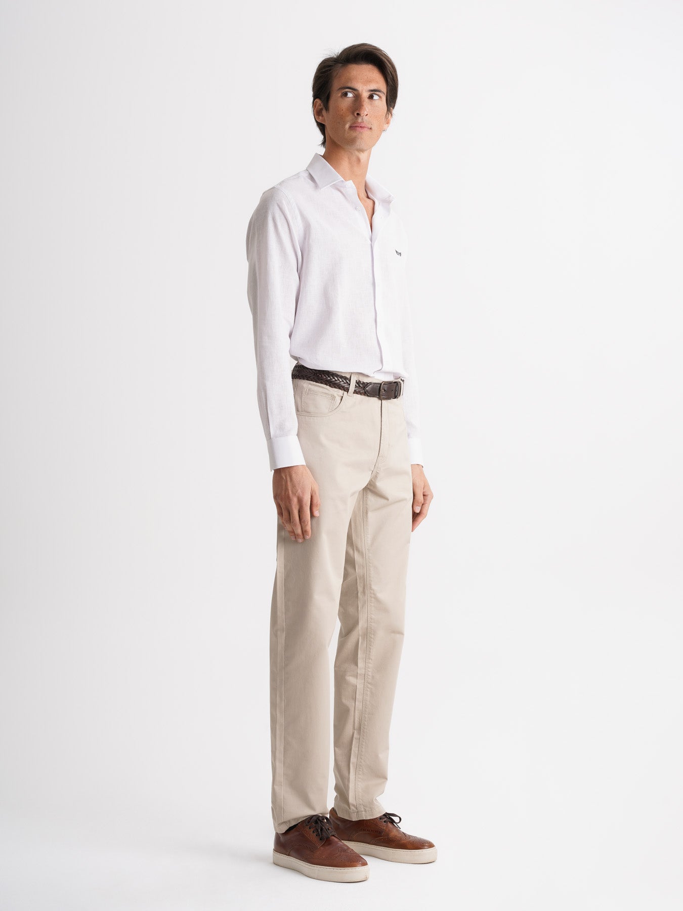 Mr. Blue Regular Fit Twill Beige Chinos