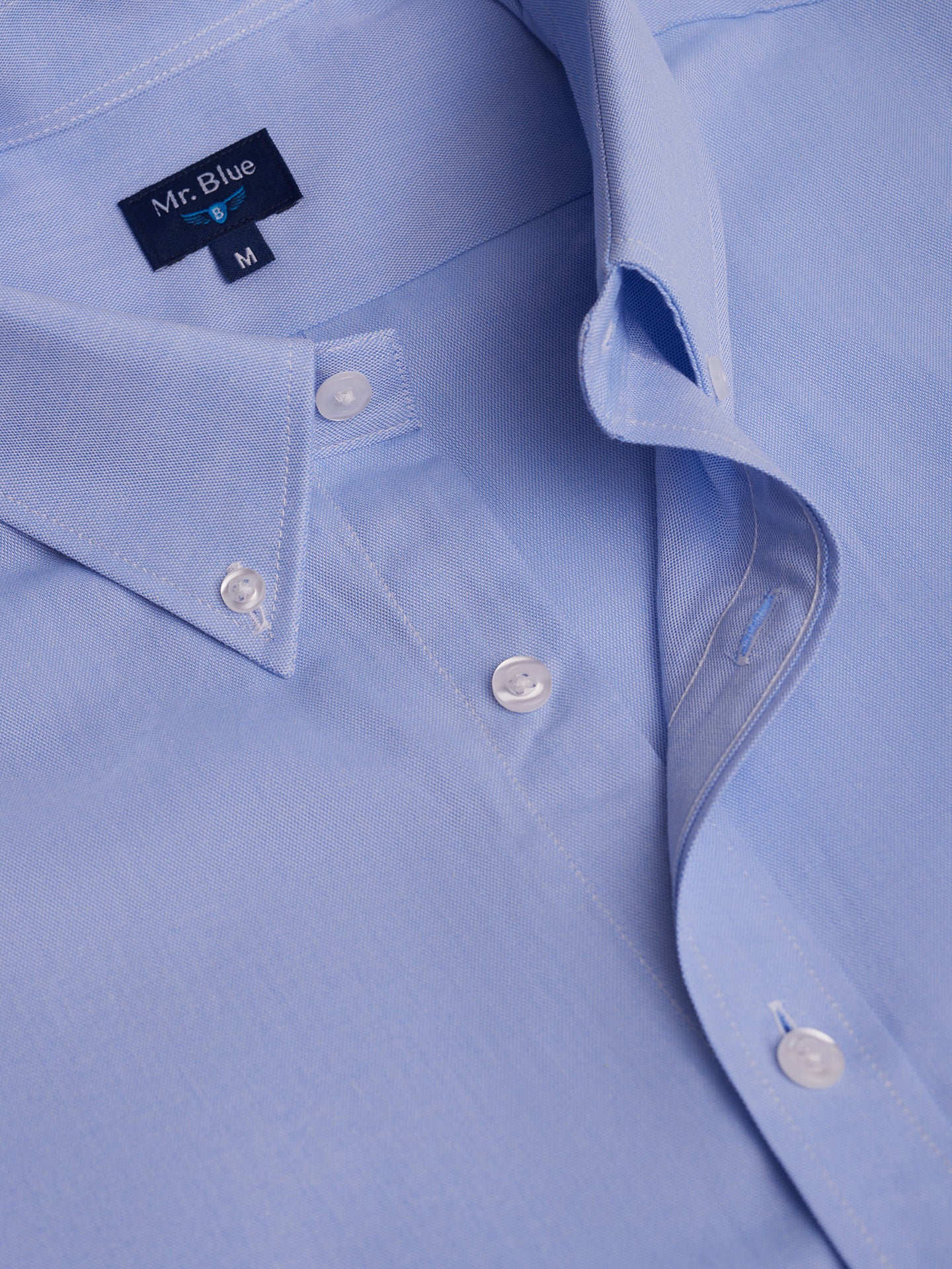 CAMISA ALGODÓN AZUL MANGA LARGA REGULAR FIT MR. AZUL