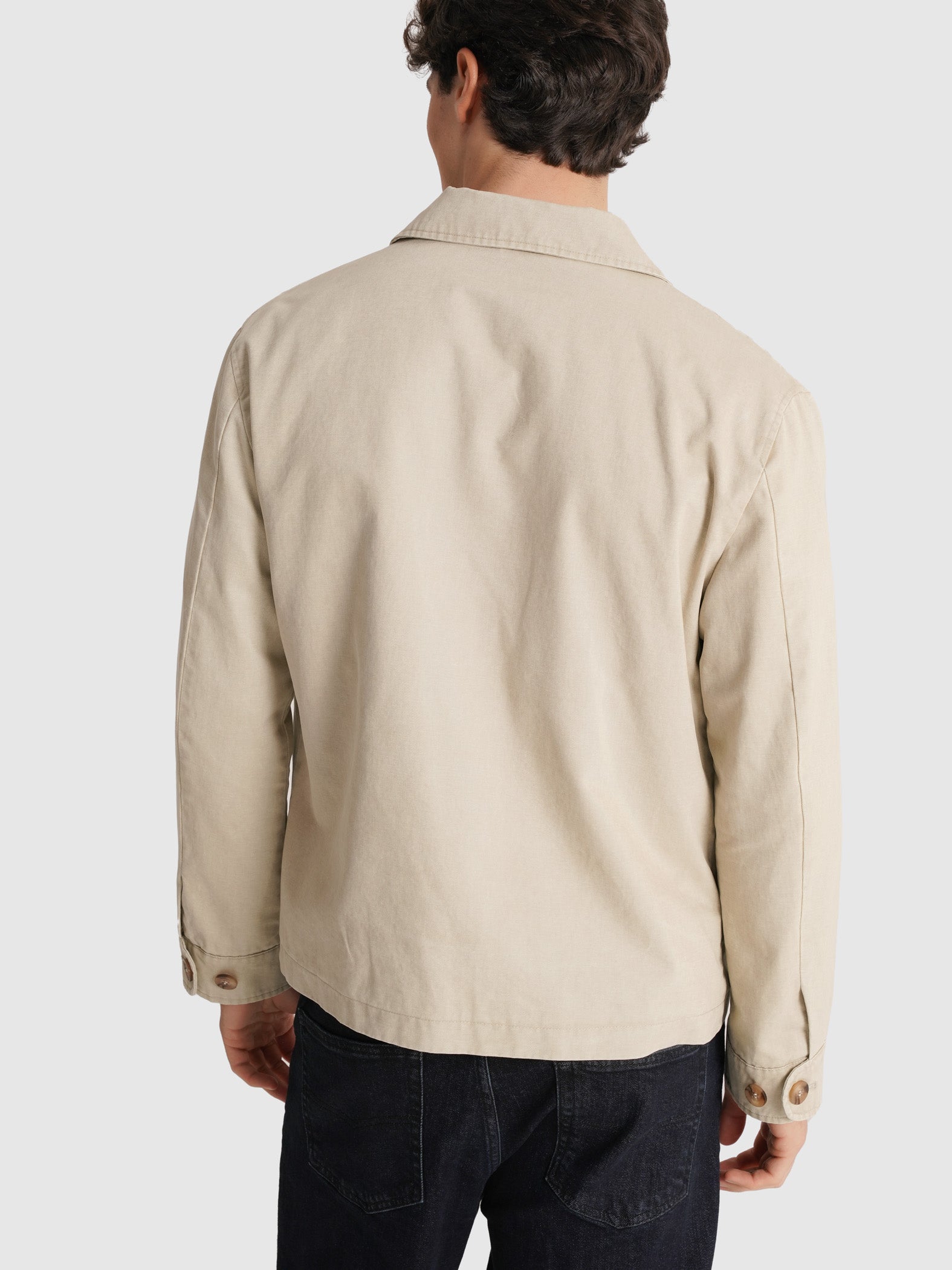 CHAQUETA BEIGE MANGA LARGA REGULAR FIT MR. AZUL