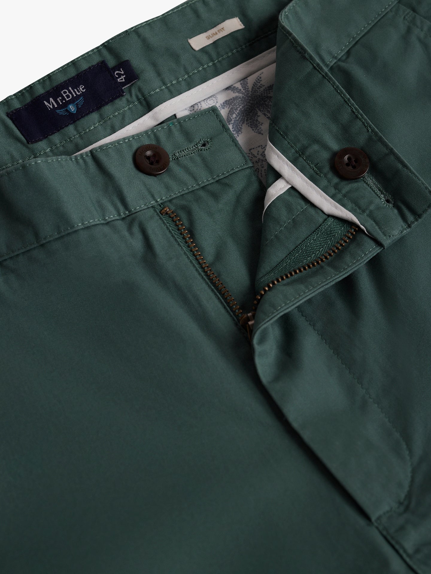 Mr. Blue Green Slim Fit Shorts