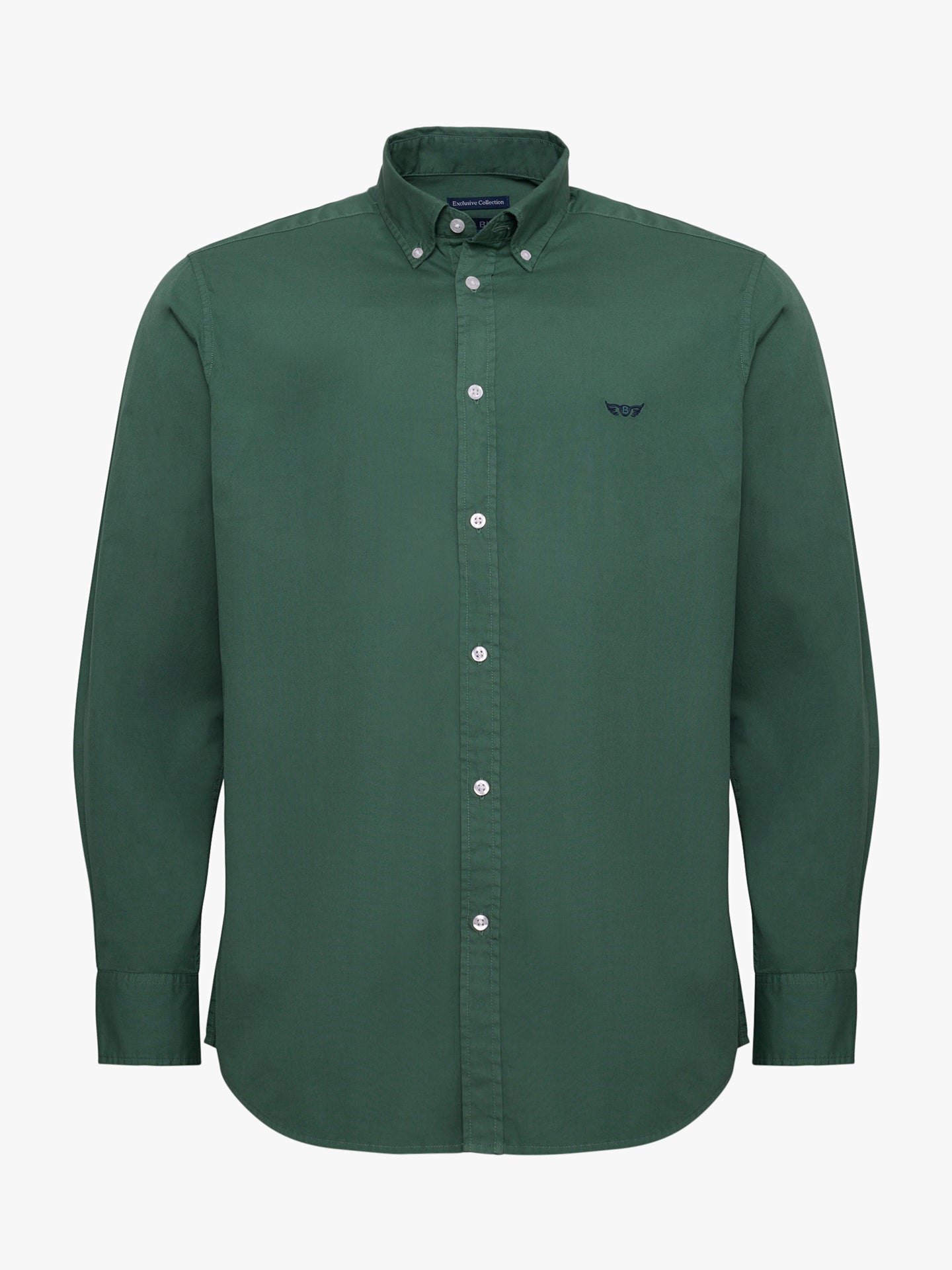GREEN COTTON SHIRT LONG SLEEVE REGULAR FIT MR. BLUE