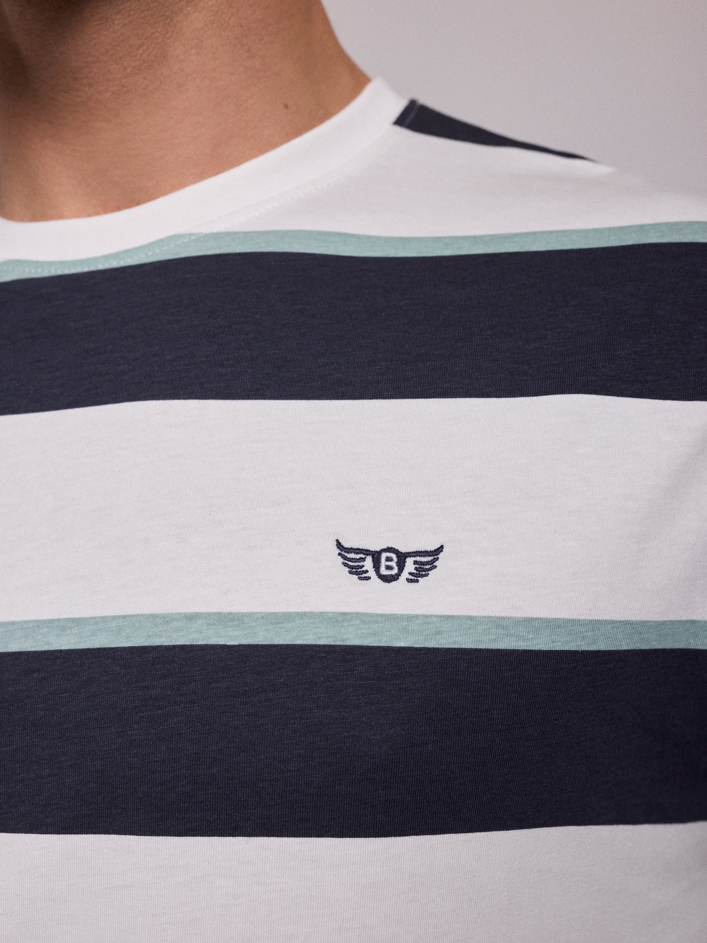 BLUE COTTON T-SHIRT SHORT SLEEVE REGULAR FIT MR. BLUE