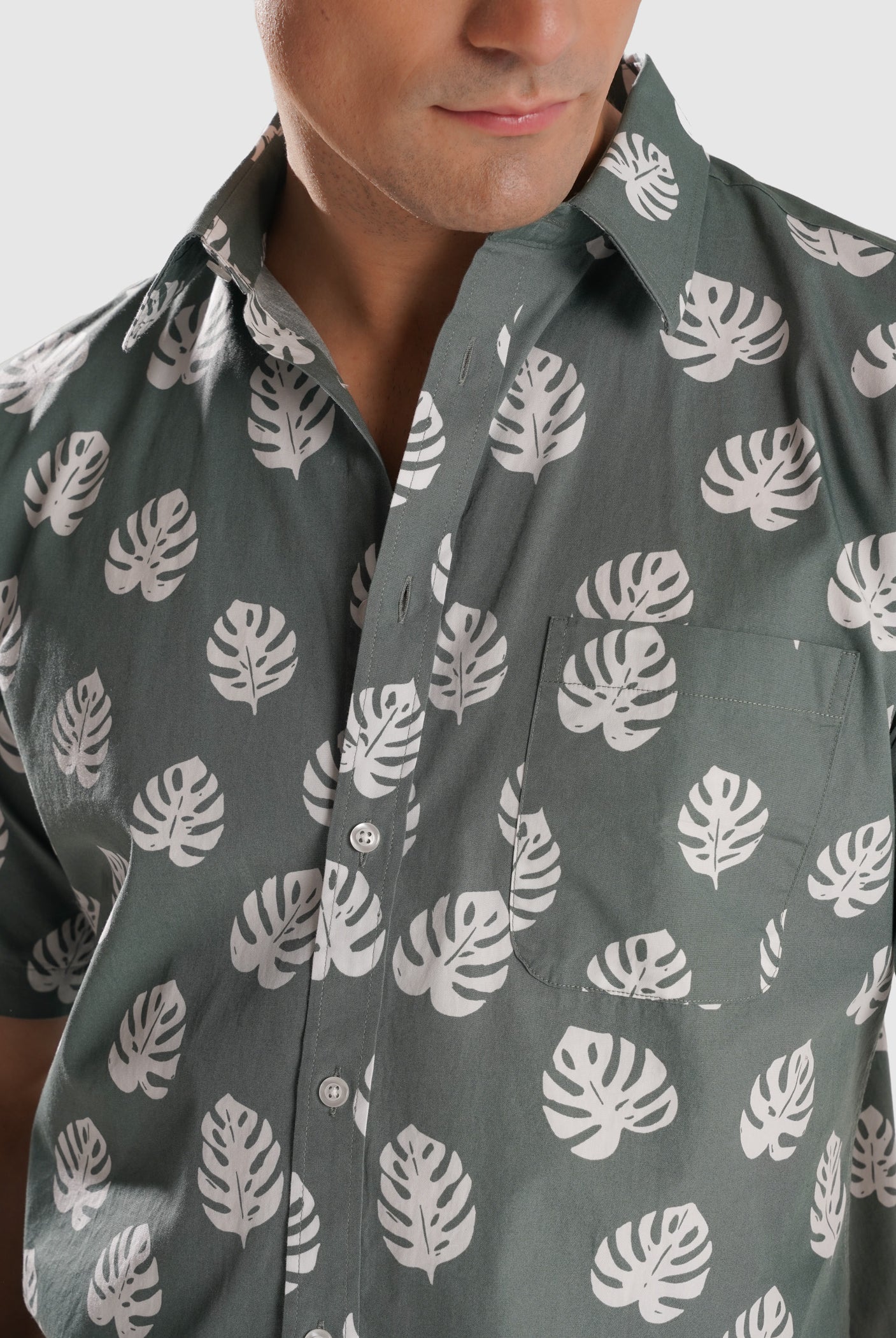 CAMISA VERDE MANGA CORTA REGULAR FIT MR. AZUL