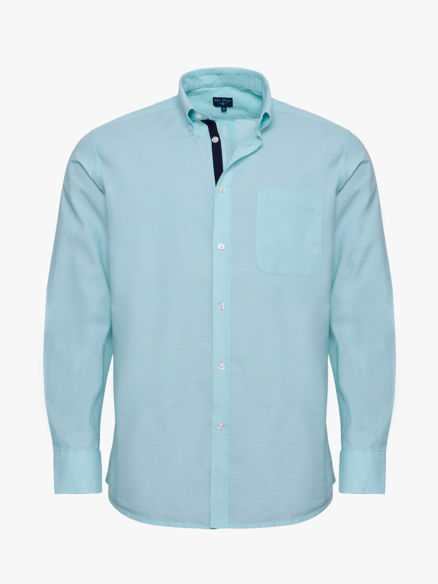 CAMISA ALGODÓN AZUL MANGA LARGA REGULAR FIT MR. AZUL