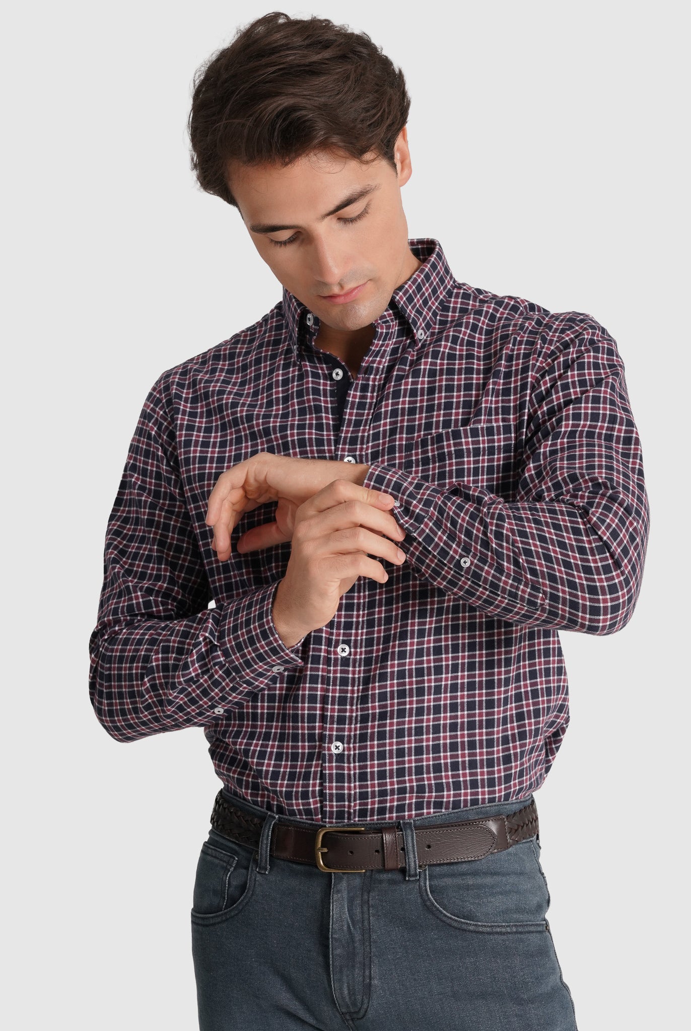 Camisa Algodão Azul Manga Comprida Regular Fit Mr. Blue