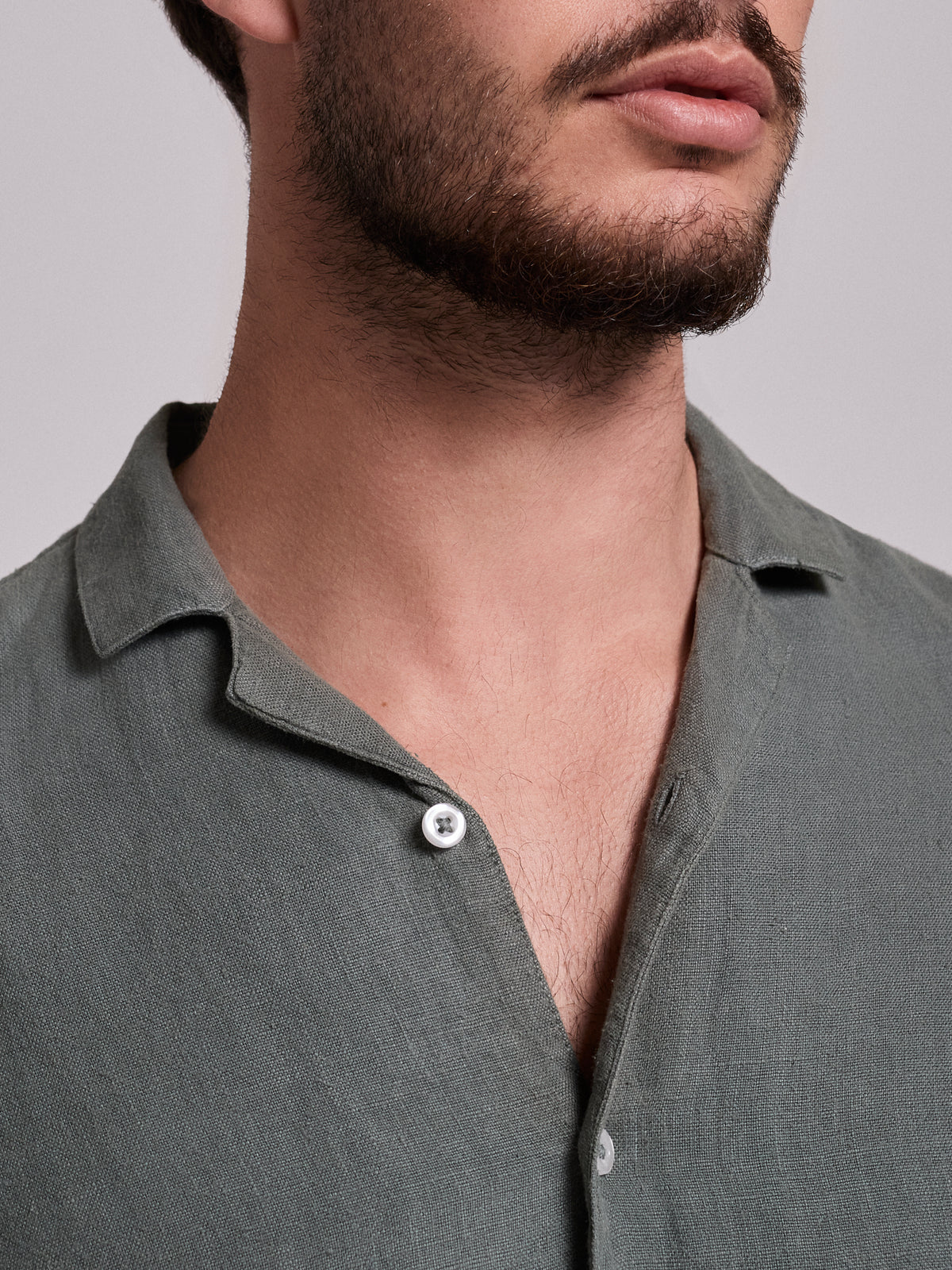 CAMISA LINHO VERDE MANGA CURTA REGULAR FIT MARK BELLUCCI