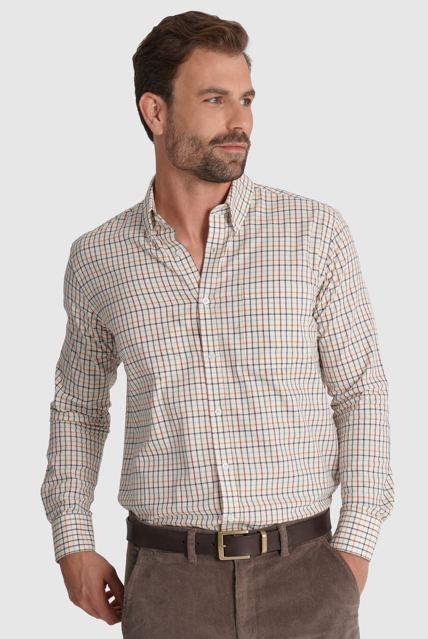 Camisa Algodão Vermelha Manga Comprida Regular Fit Mr. Blue