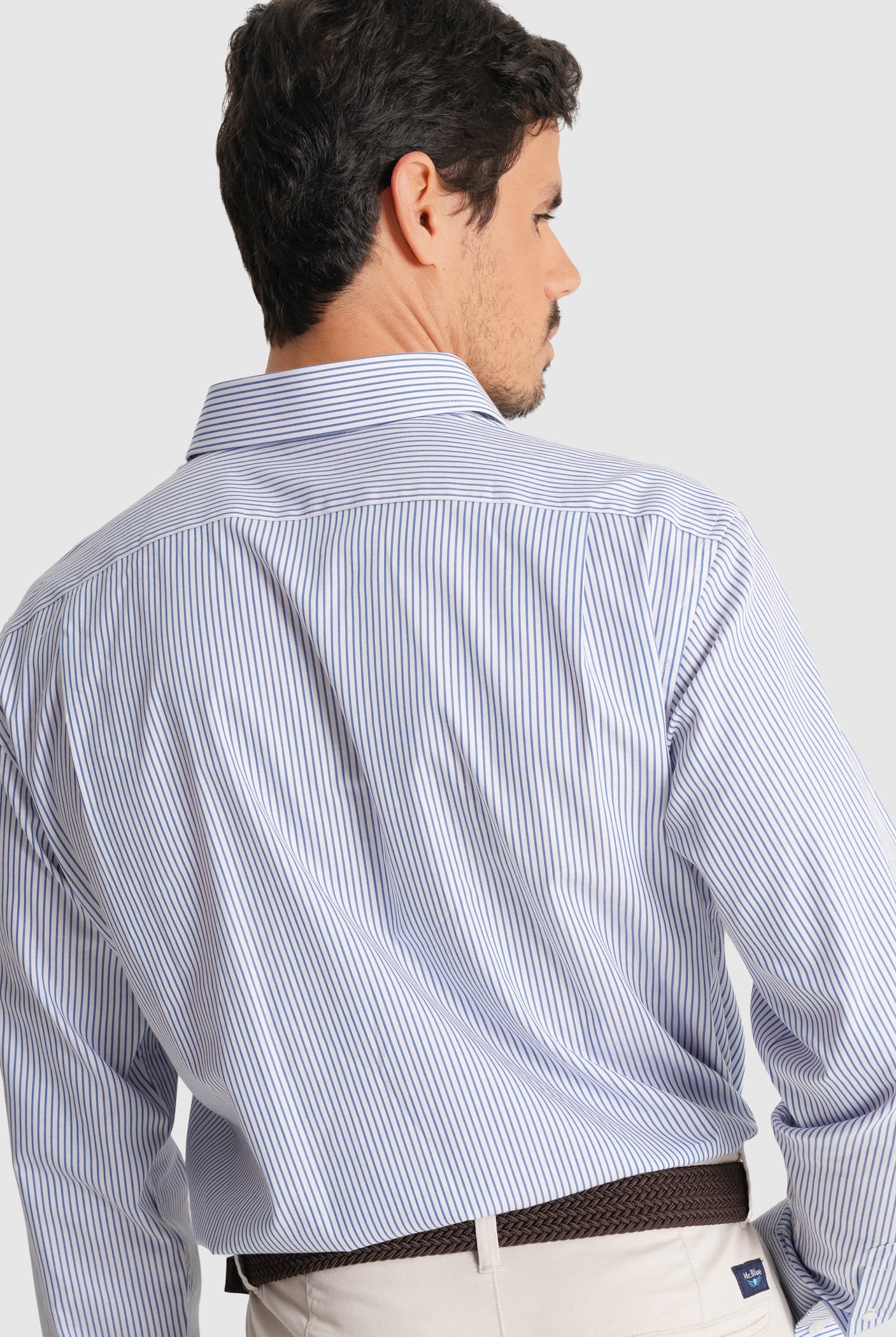 CAMISA SARGA AZUL MANGA LARGA CLASSIC FIT MR. AZUL