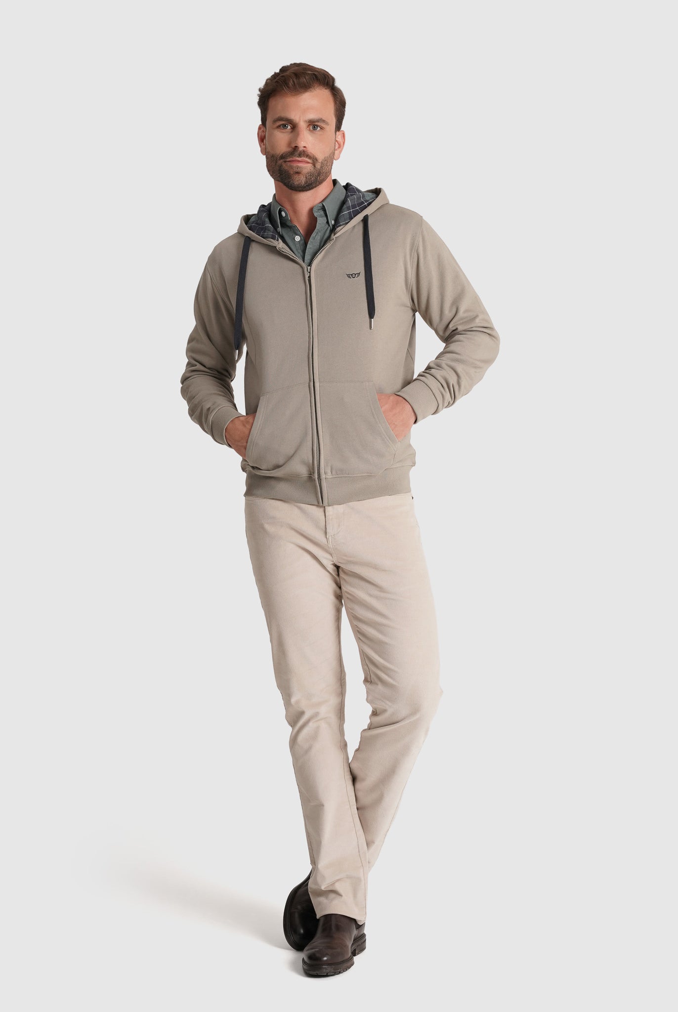 Hoodie Algodão Verde Manga Comprida Regular Fit Mr. Blue