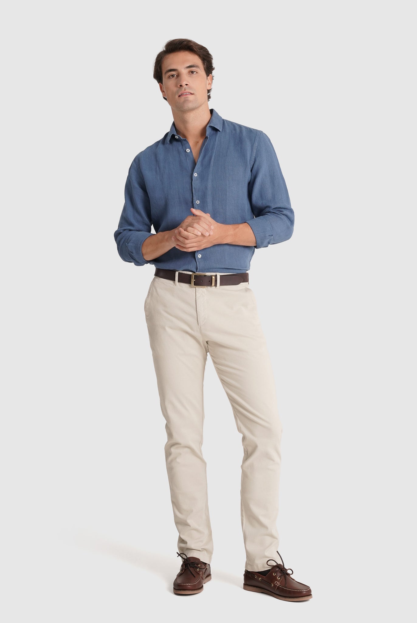 Calça Beges Regular Fit Mr. Blue