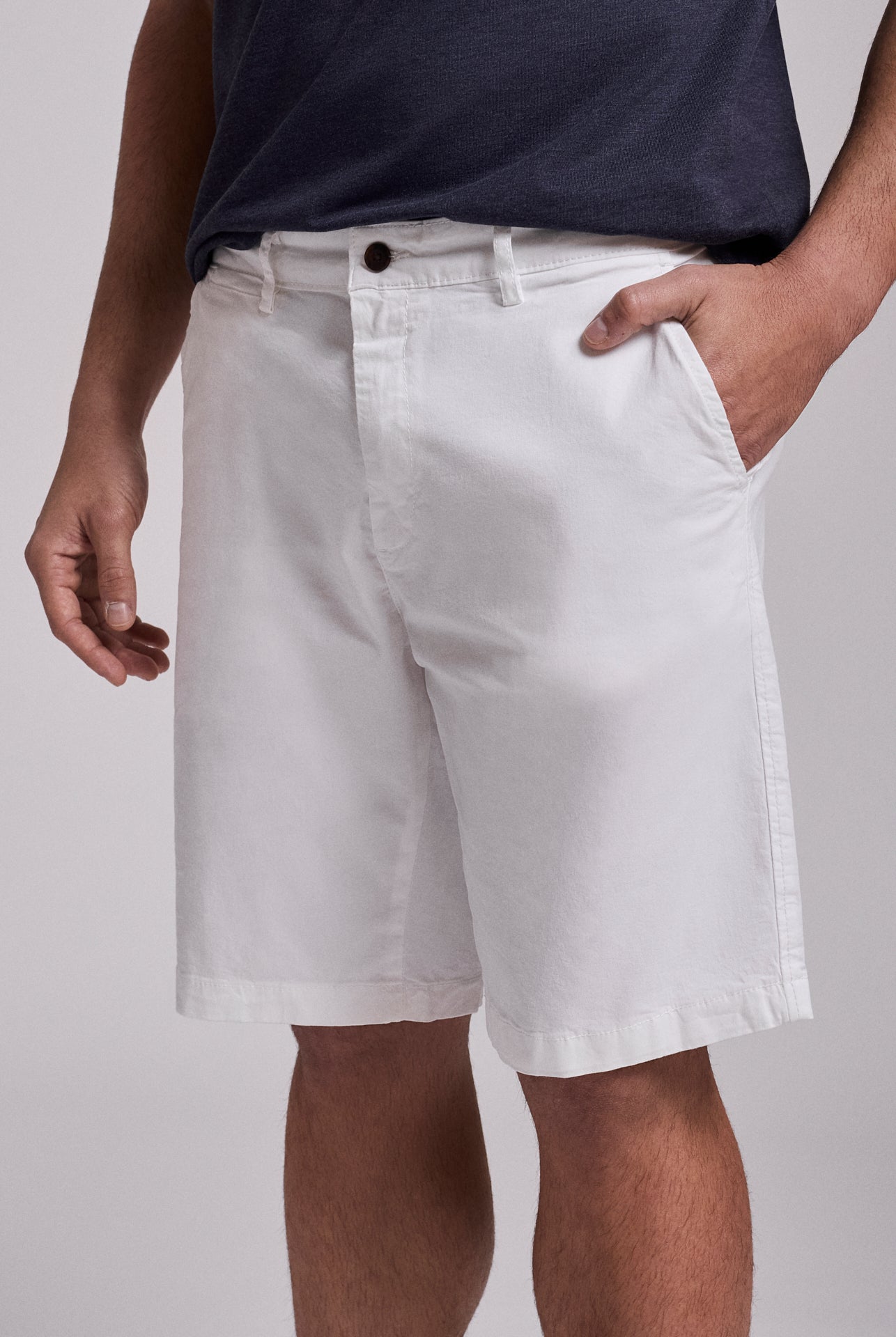BERMUDA DE ALGODÓN BLANCA REGULAR FIT MR. AZUL