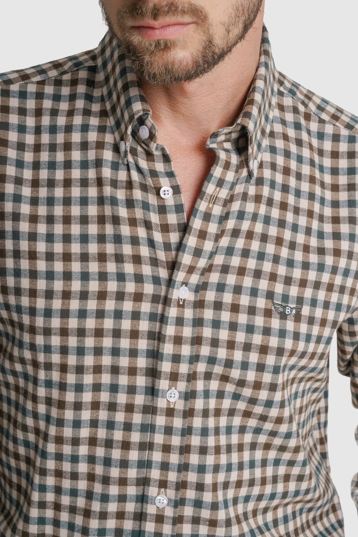 CAMISA FLANELA REGULAR FIT VERDE AO QUADRADO MR. BLUE