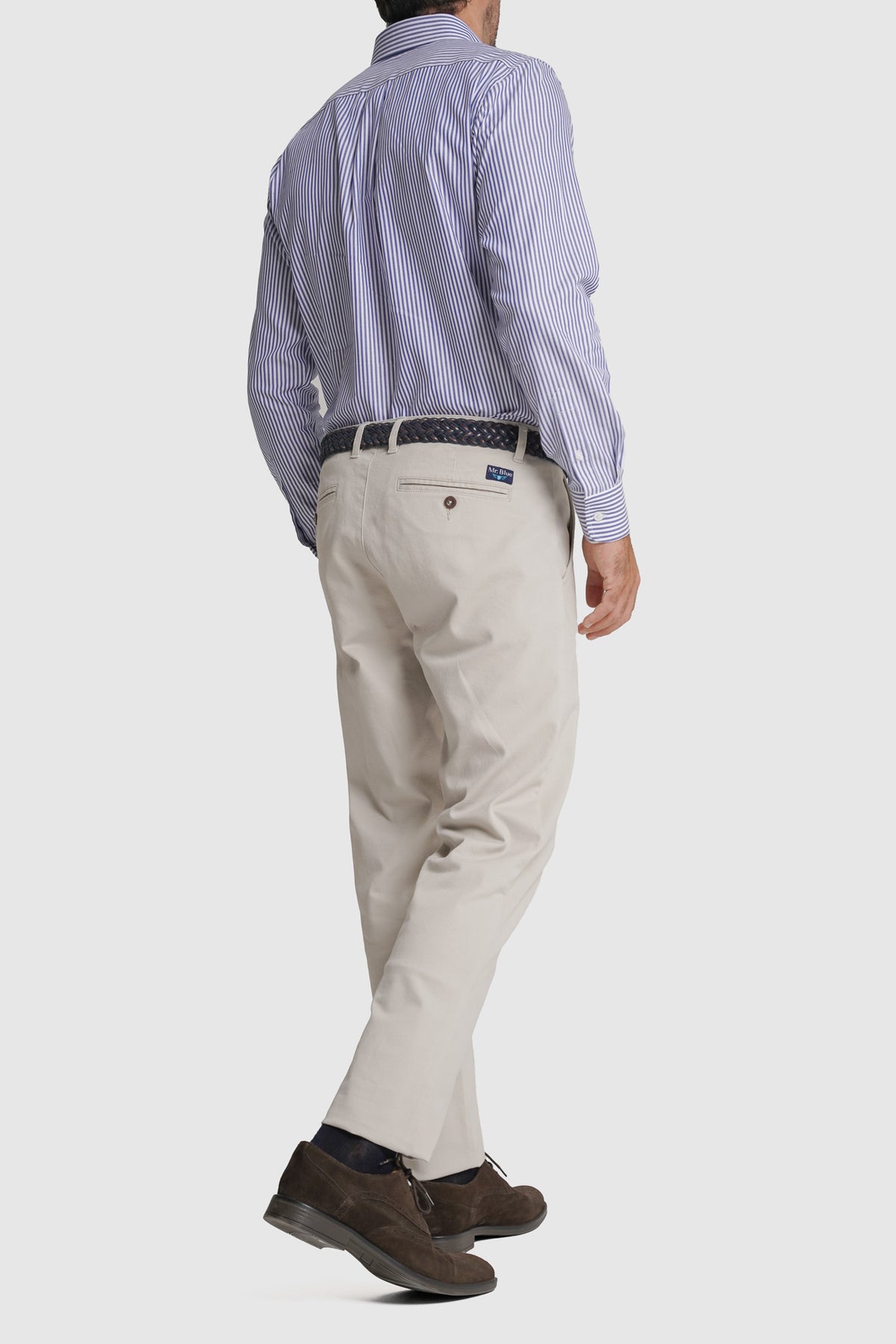 CALÇAS ALGODÃO SLIM FIT BEGES LISAS MR. BLUE