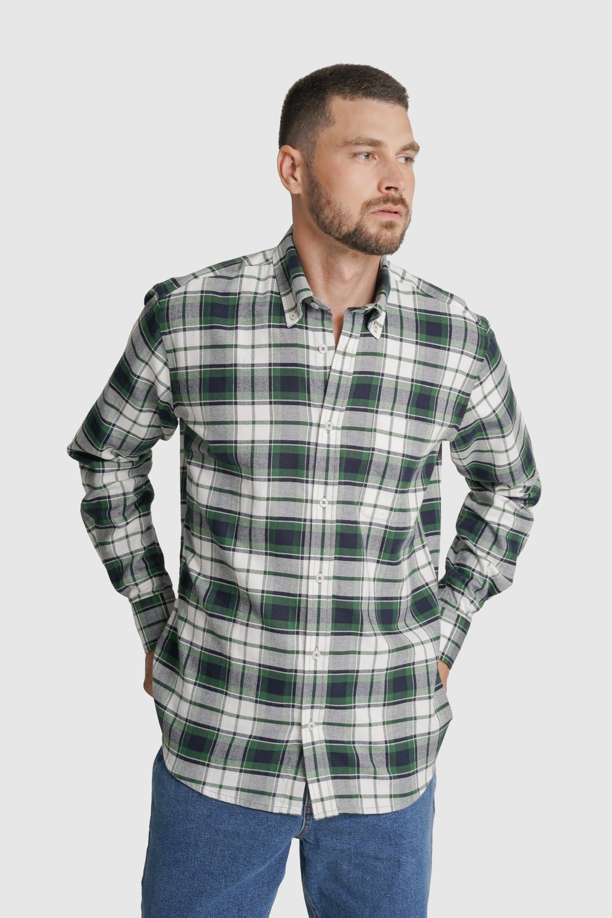 CAMISA FLANELA REGULAR FIT AZUL AO QUADRADO MR. BLUE