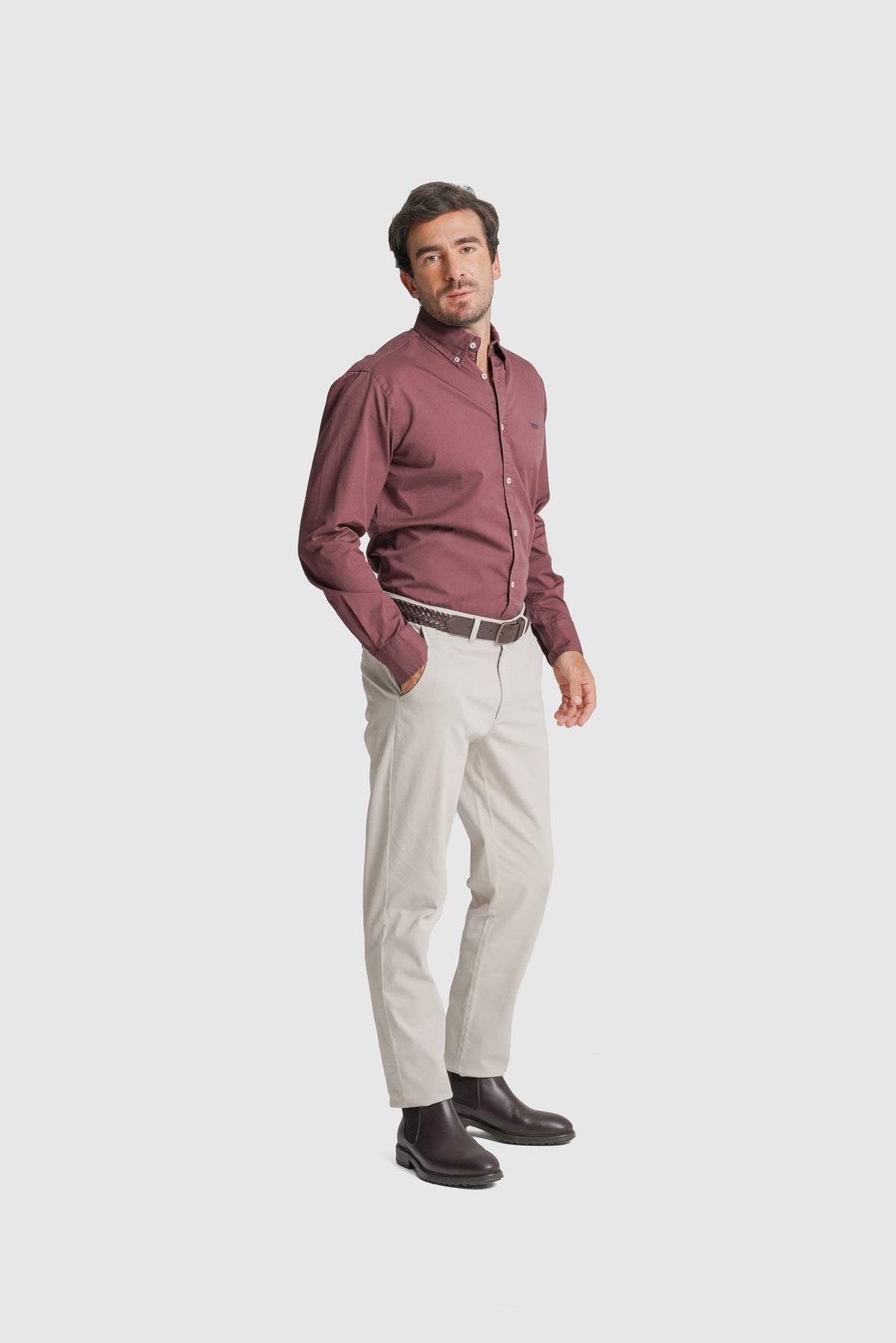 CAMISA ALGODÃO REGULAR FIT ROSA LISA MR. BLUE
