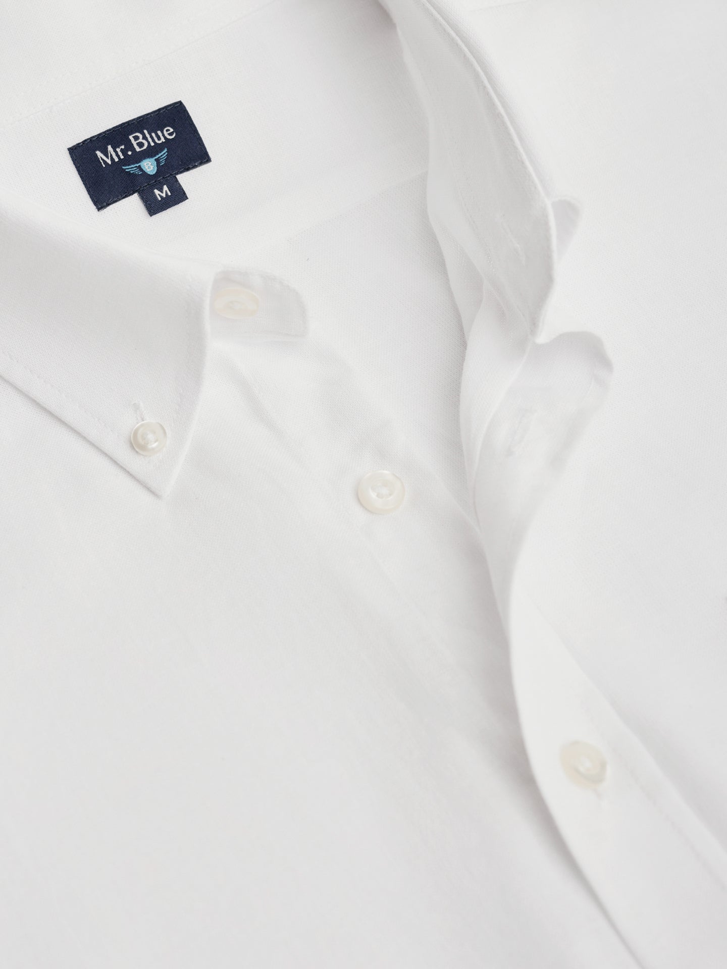 Regular Fit White Linen Shirt Mr. Blue
