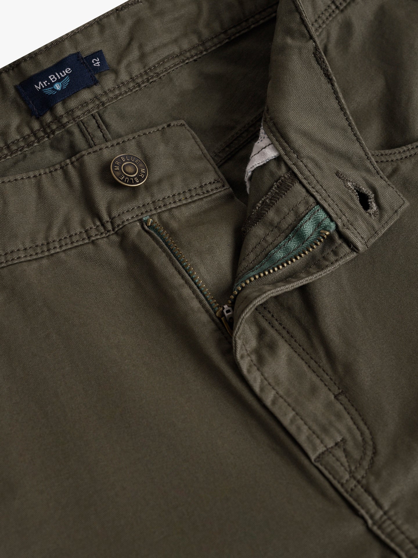 Mr. Blue Slim Fit Twill Green Chinos