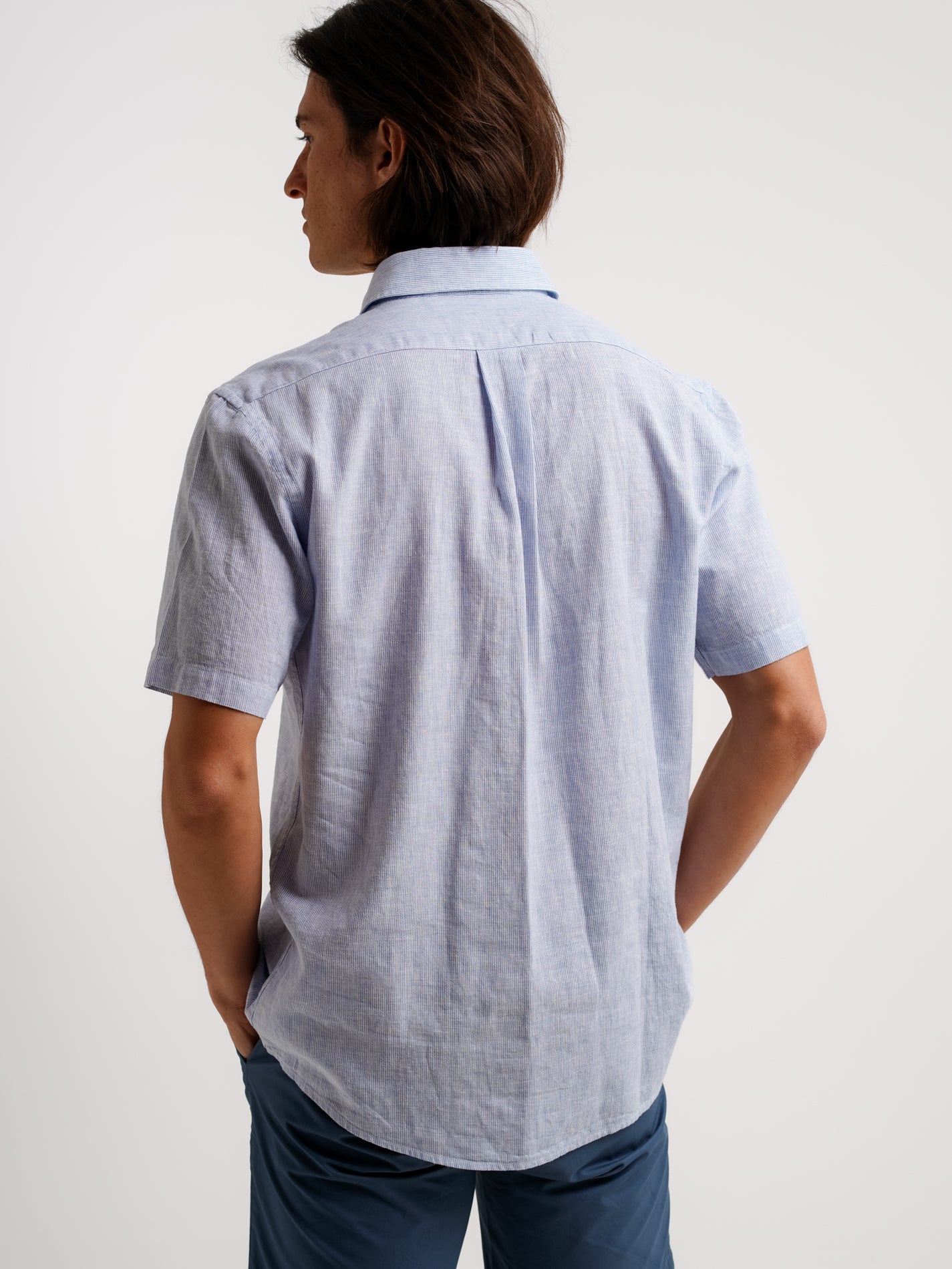 Regular Fit Blue Linen Shirt Mr. Blue