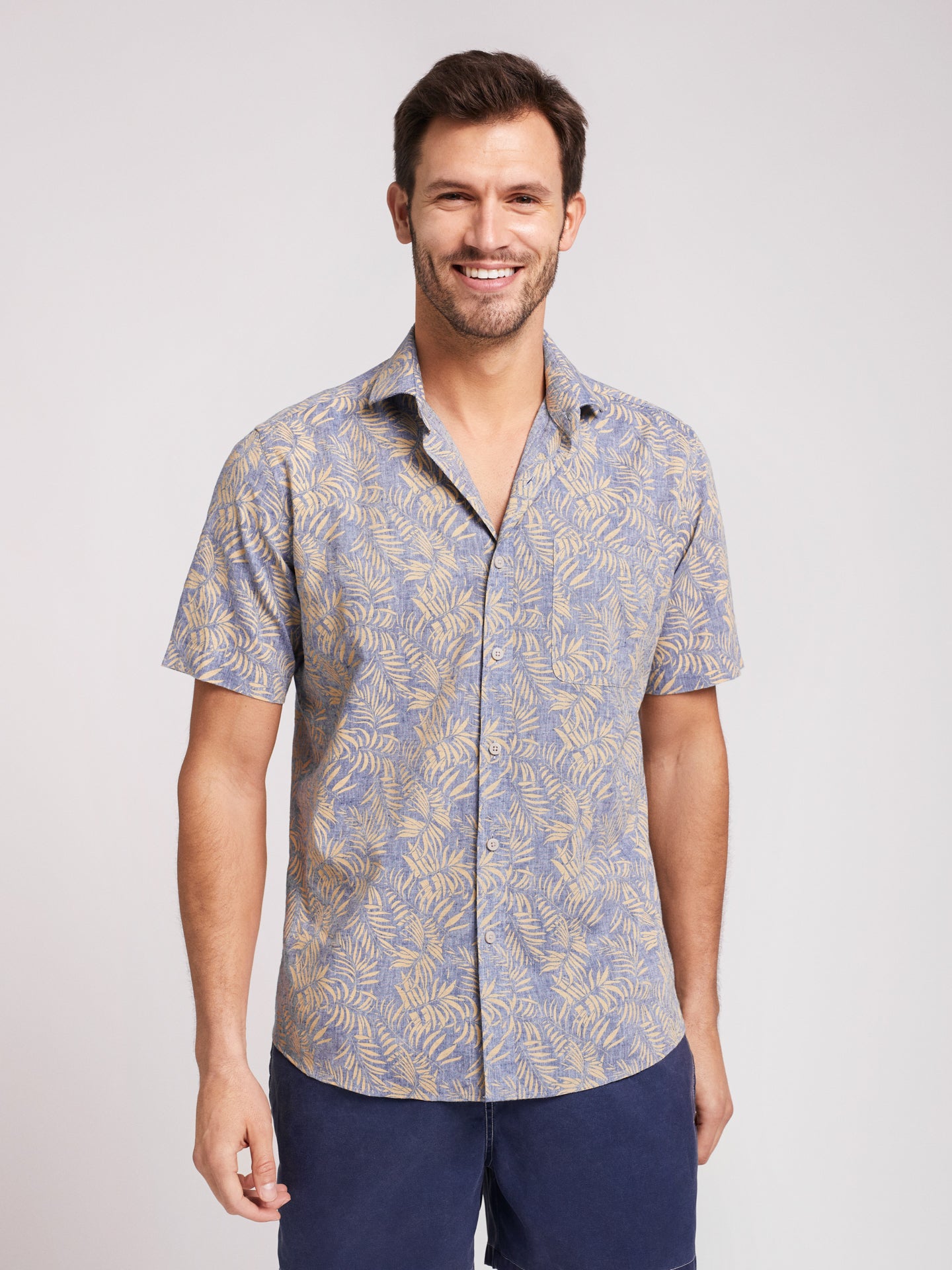 Regular Fit Blue Linen Shirt Mr. Blue