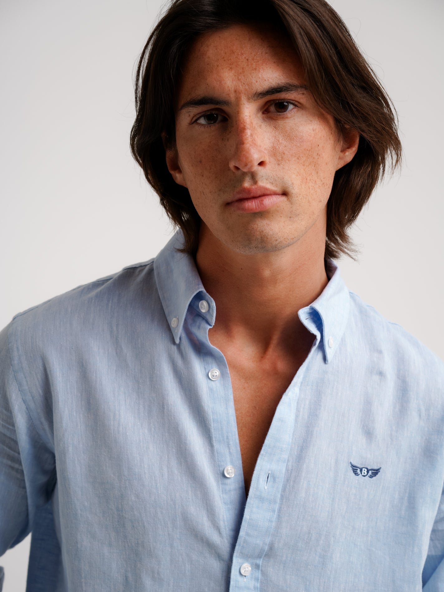 Regular Fit Blue Linen Shirt Mr. Blue