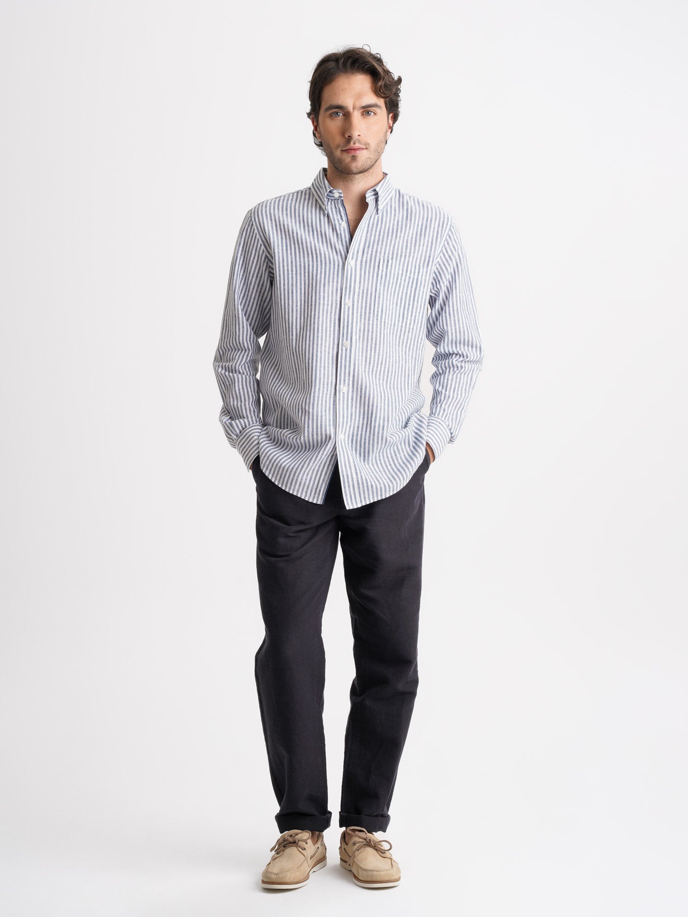Regular Fit Blue Linen Shirt Mr. Blue