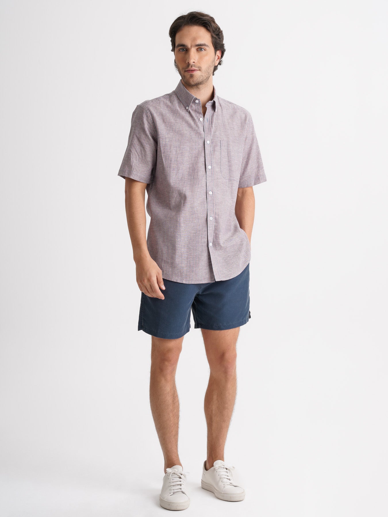 Regular Fit Blue Linen Shirt Mr. Blue