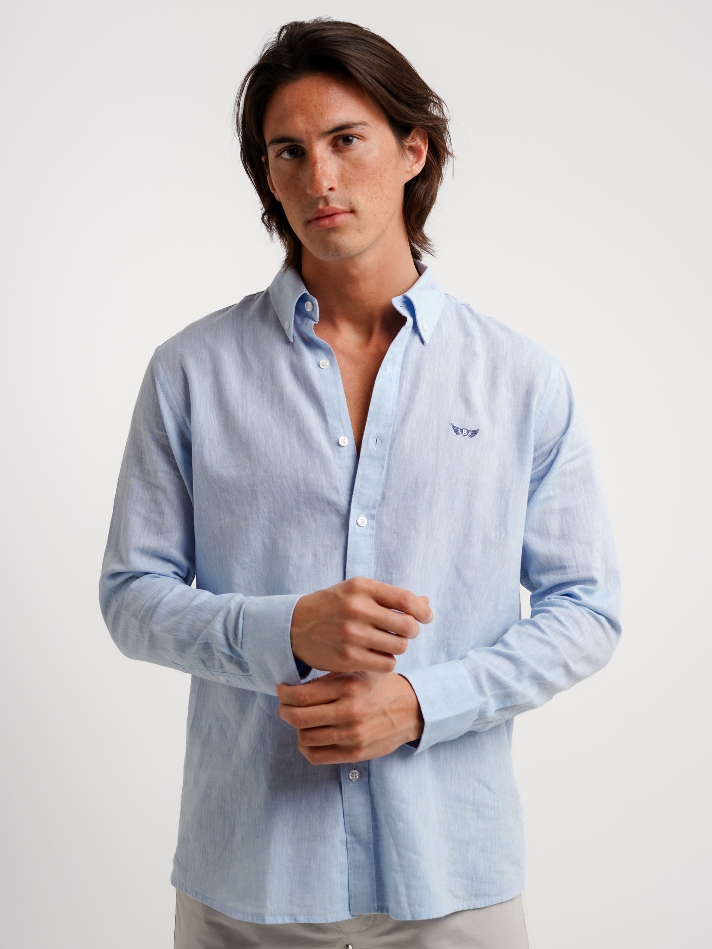 Regular Fit Blue Linen Shirt Mr. Blue