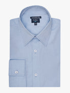 LONG SLEEVE BLUE COTTON SHIRT CLASSIC FIT MR. BLUE