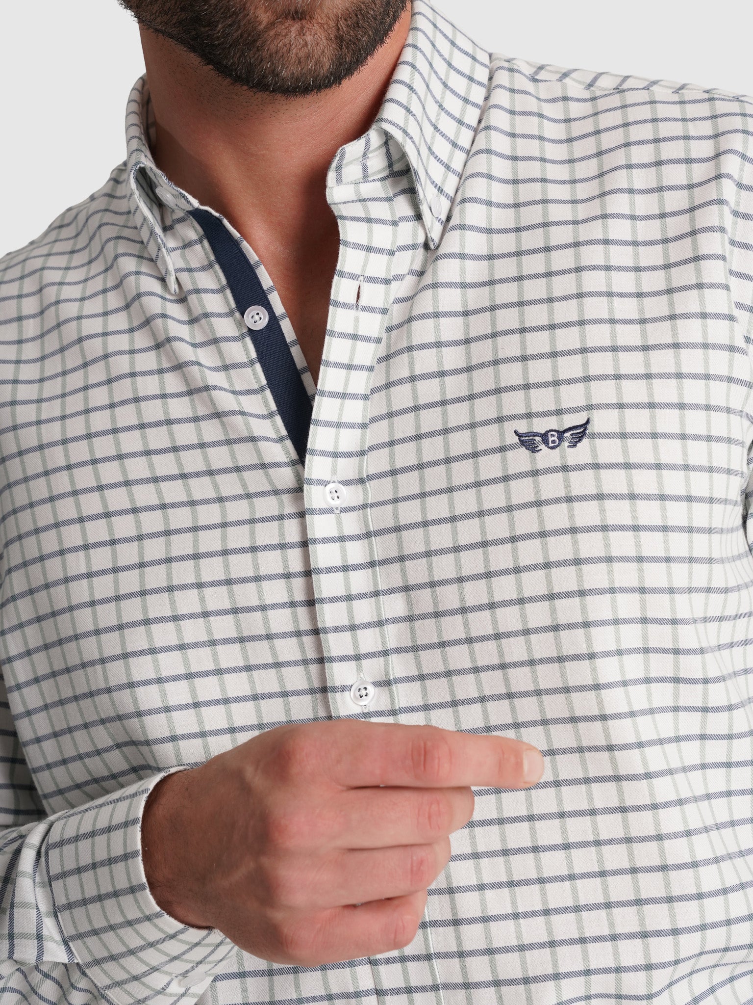 CAMISA FRANELA AZUL MANGA LARGA REGULAR FIT MR. AZUL