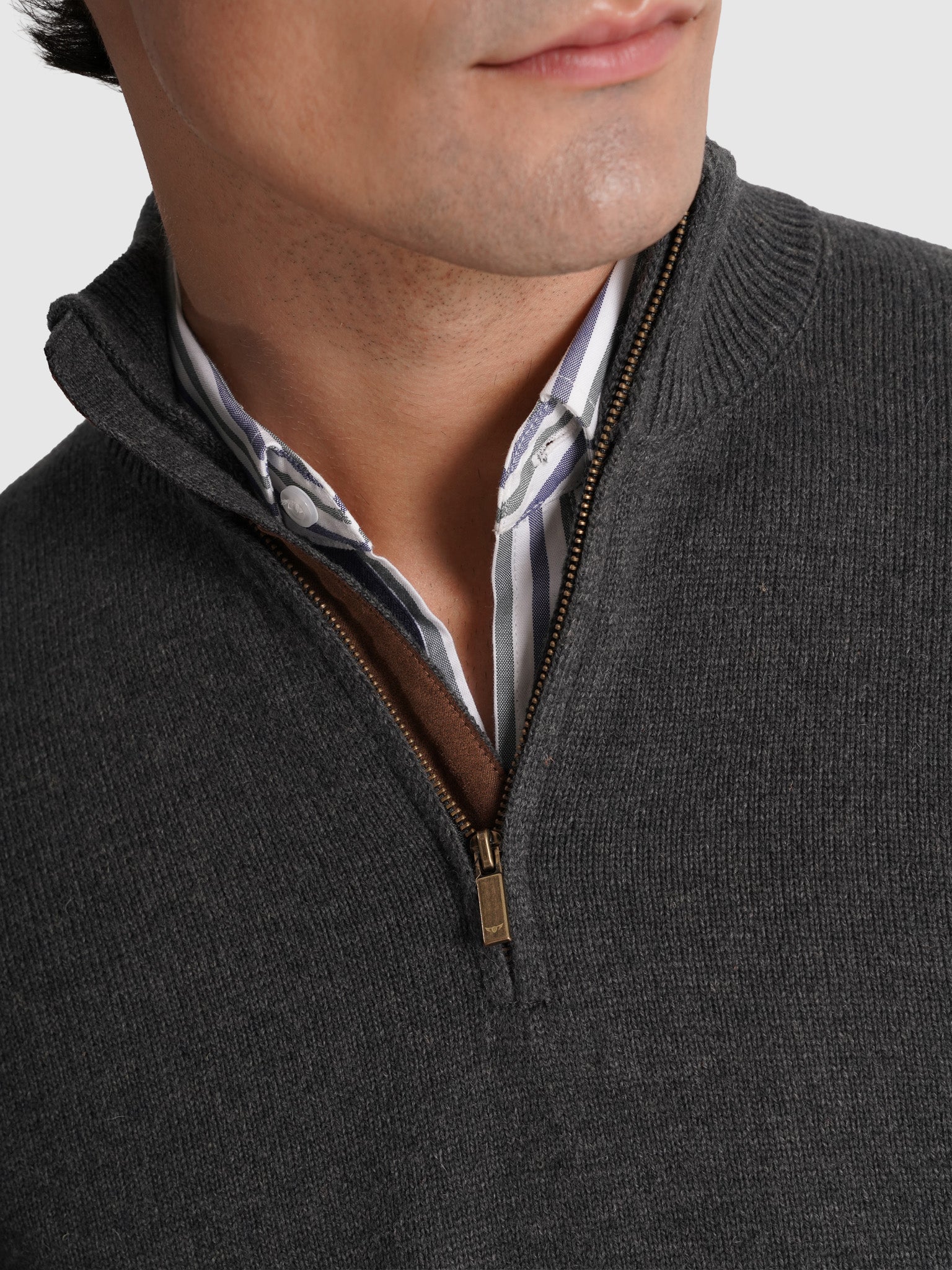 GRAY WOOL PULLOVER LONG SLEEVE REGULAR FIT MR. BLUE